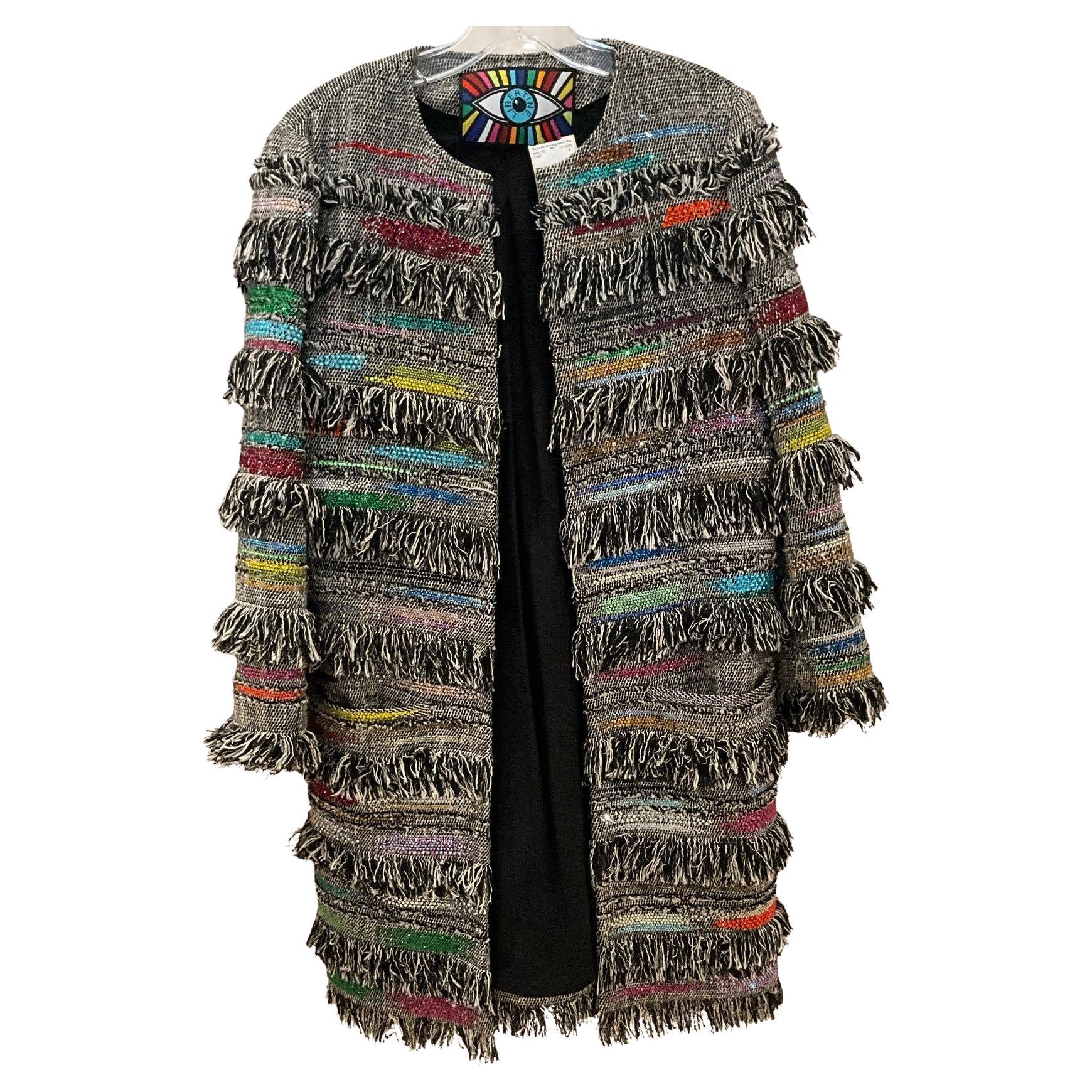 Libertine One-of-A-Kind Vintage Fringe Coat with Rhinestones For Sale