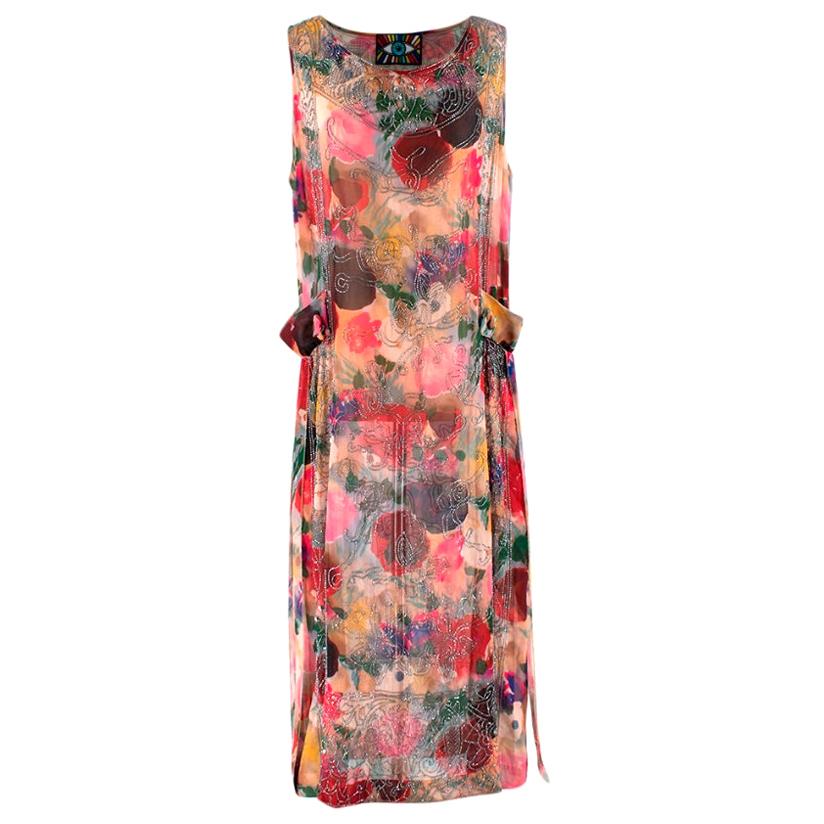Libertine Painted Flowers 1930s Dress - Size US 10 For Sale