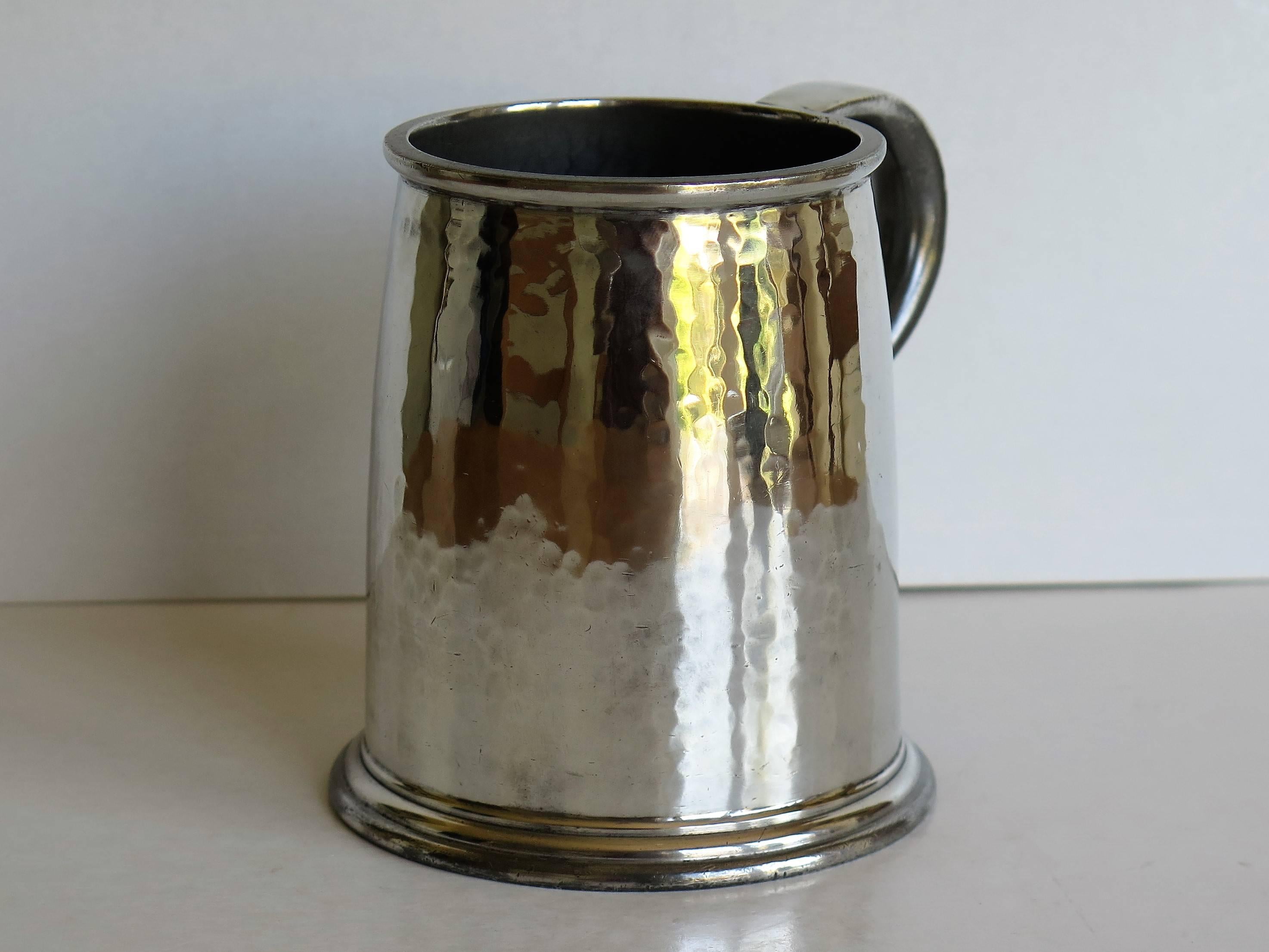 Liberty Tudric Pewter Tankard or Mug Arts and Crafts Period, circa 1908 In Good Condition In Lincoln, Lincolnshire