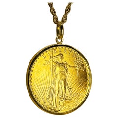 Liberty 1 oz 18K & 22K Gold American Eagle Coin Pendant 20 Dollars
