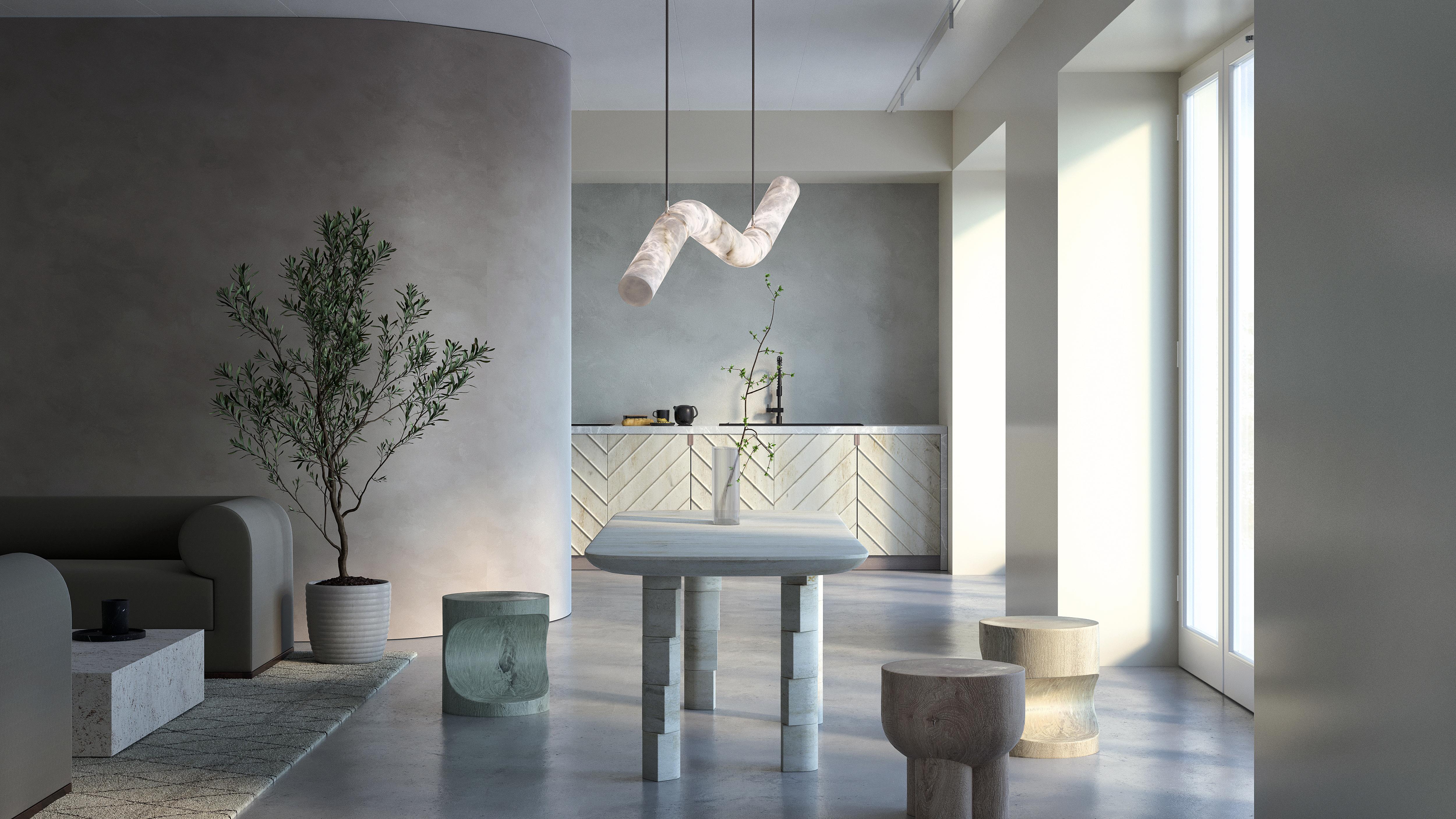 Liberty Alabaster Chandelier by Atelier Alain Ellouz 1