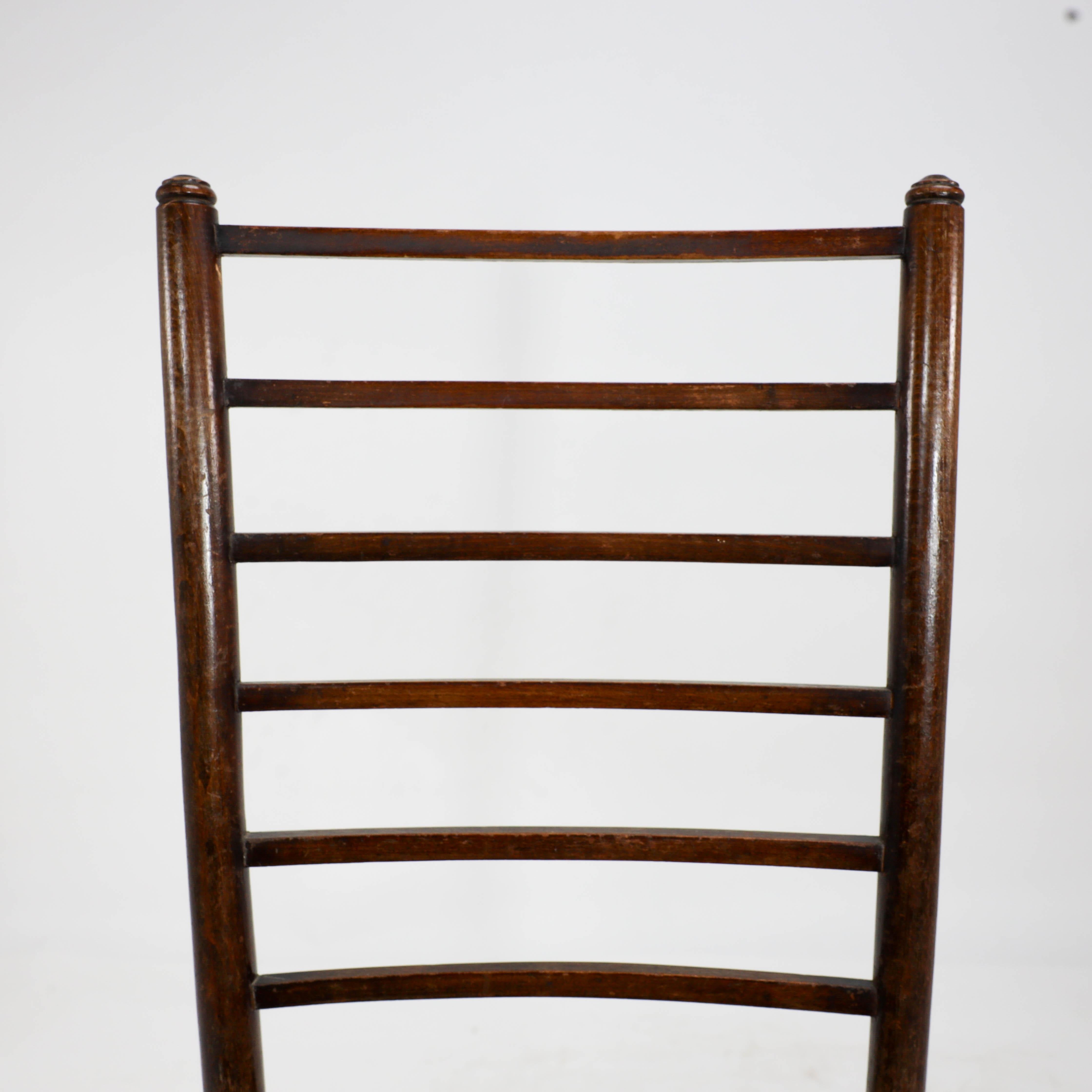 Beech Liberty and Co, A pair of Arts and Crafts side chairs with finely rushed seats For Sale