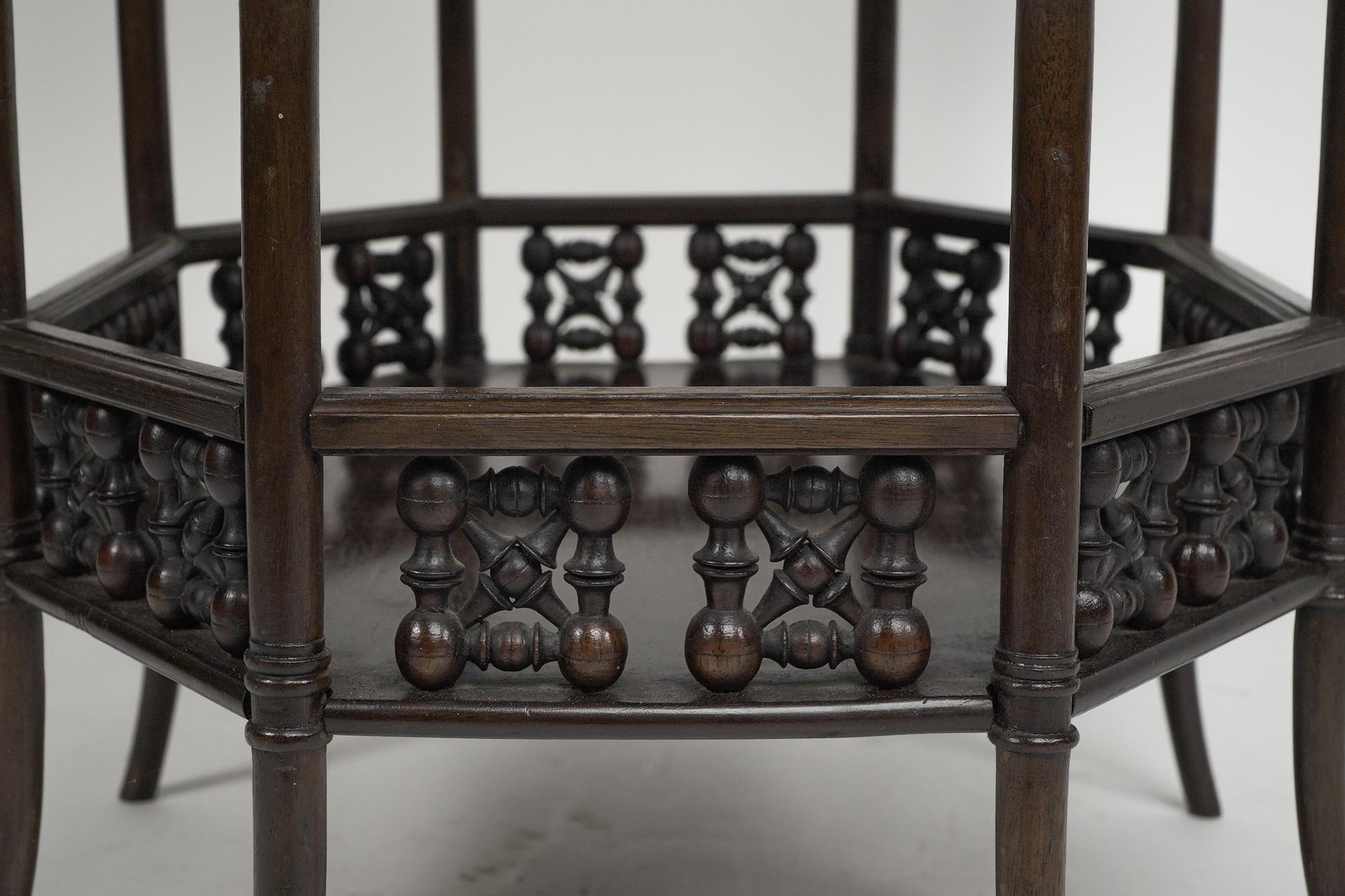 Liberty and Co. A rare and unusual Moorish oval eight leg side table For Sale 11