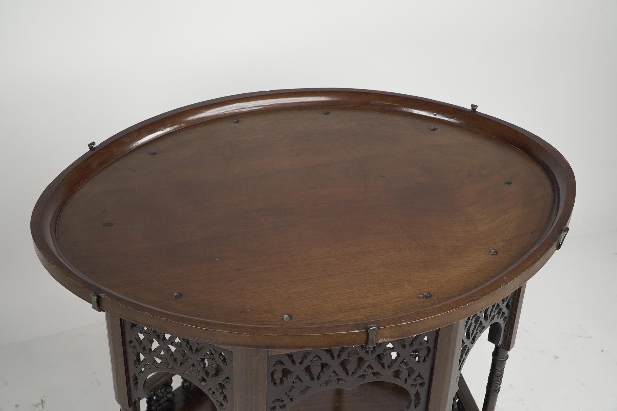 Liberty and Co. A rare and unusual Moorish oval eight leg side table For Sale 14