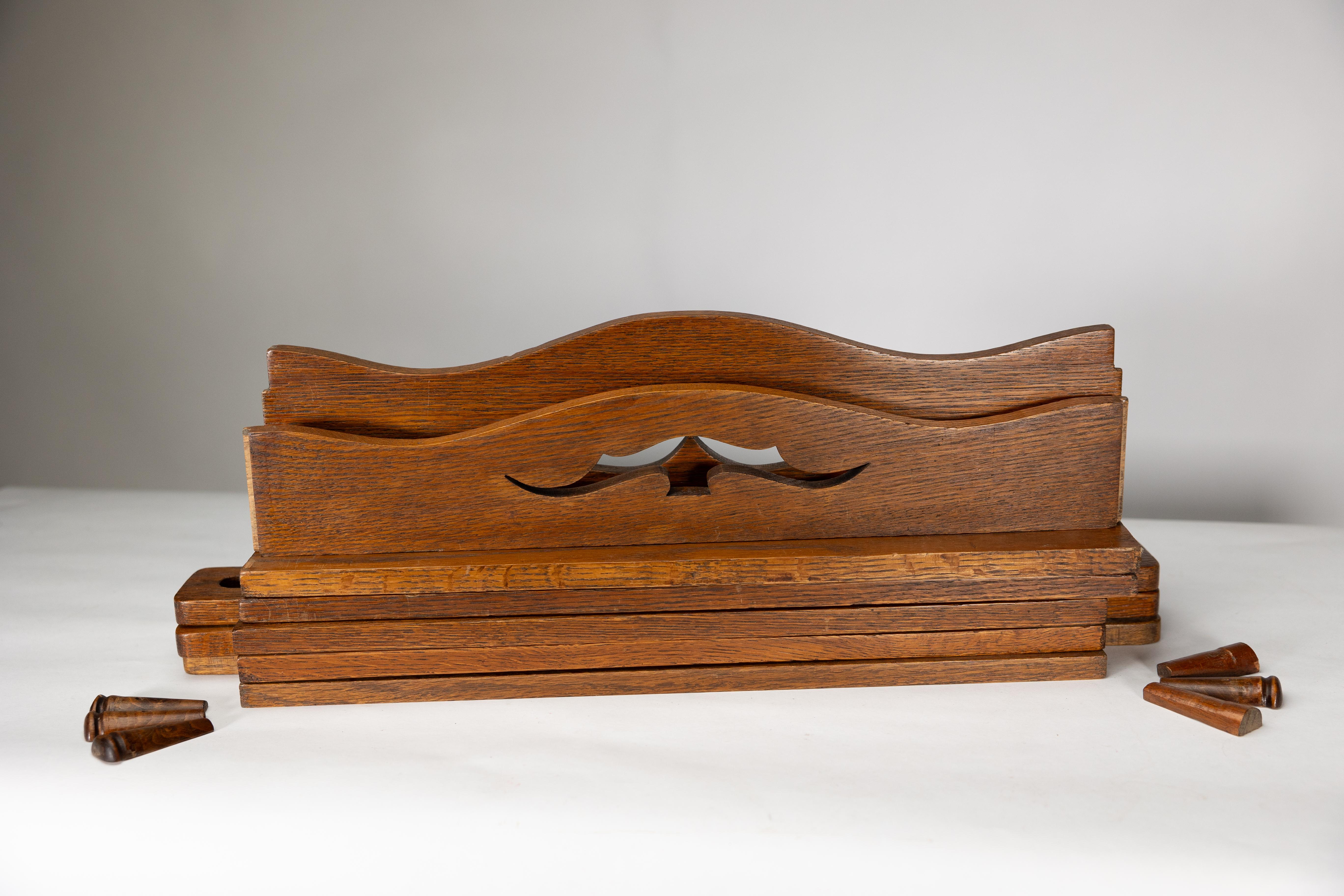Liberty and Co. An Arts and Crafts golden oak bookcase flat packed For Sale 13