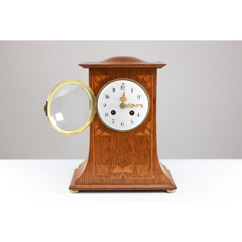 modern oak mantel clock