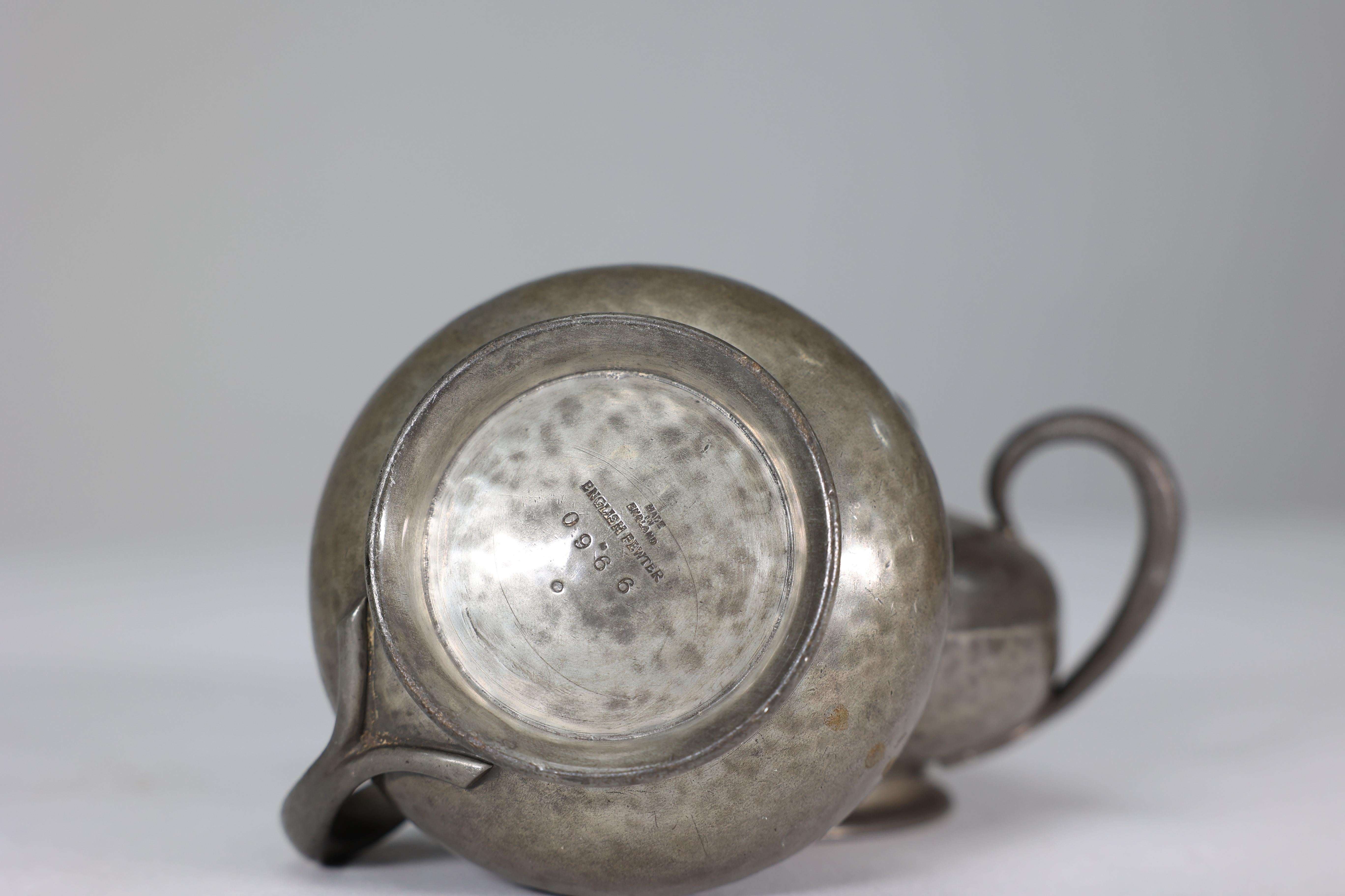 Liberty and Co. An English Pewter 0966 Arts and Crafts milk and sugar bowl For Sale 9