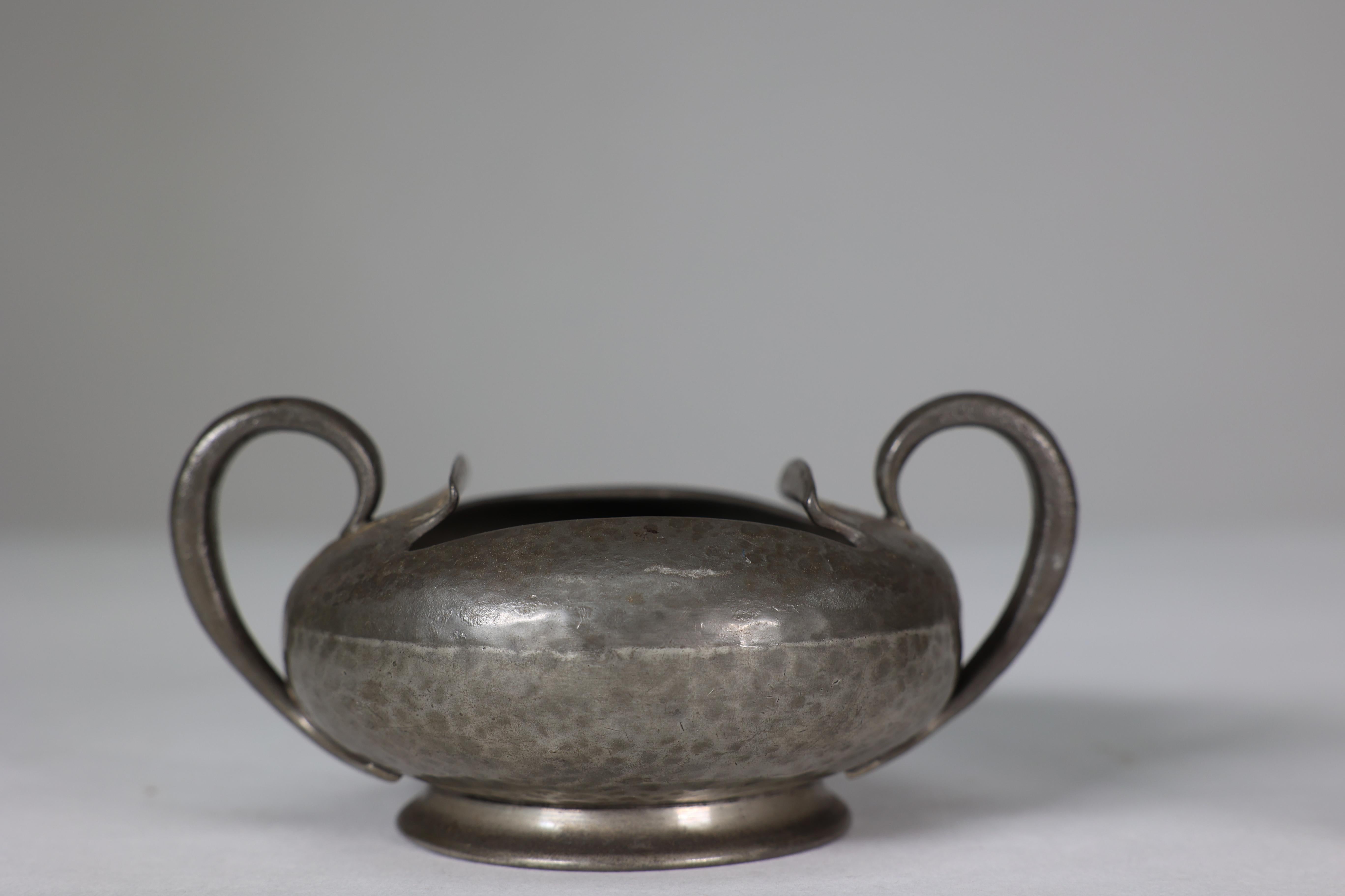 Liberty and Co. An English Pewter 0966 Arts and Crafts milk and sugar bowl For Sale 13