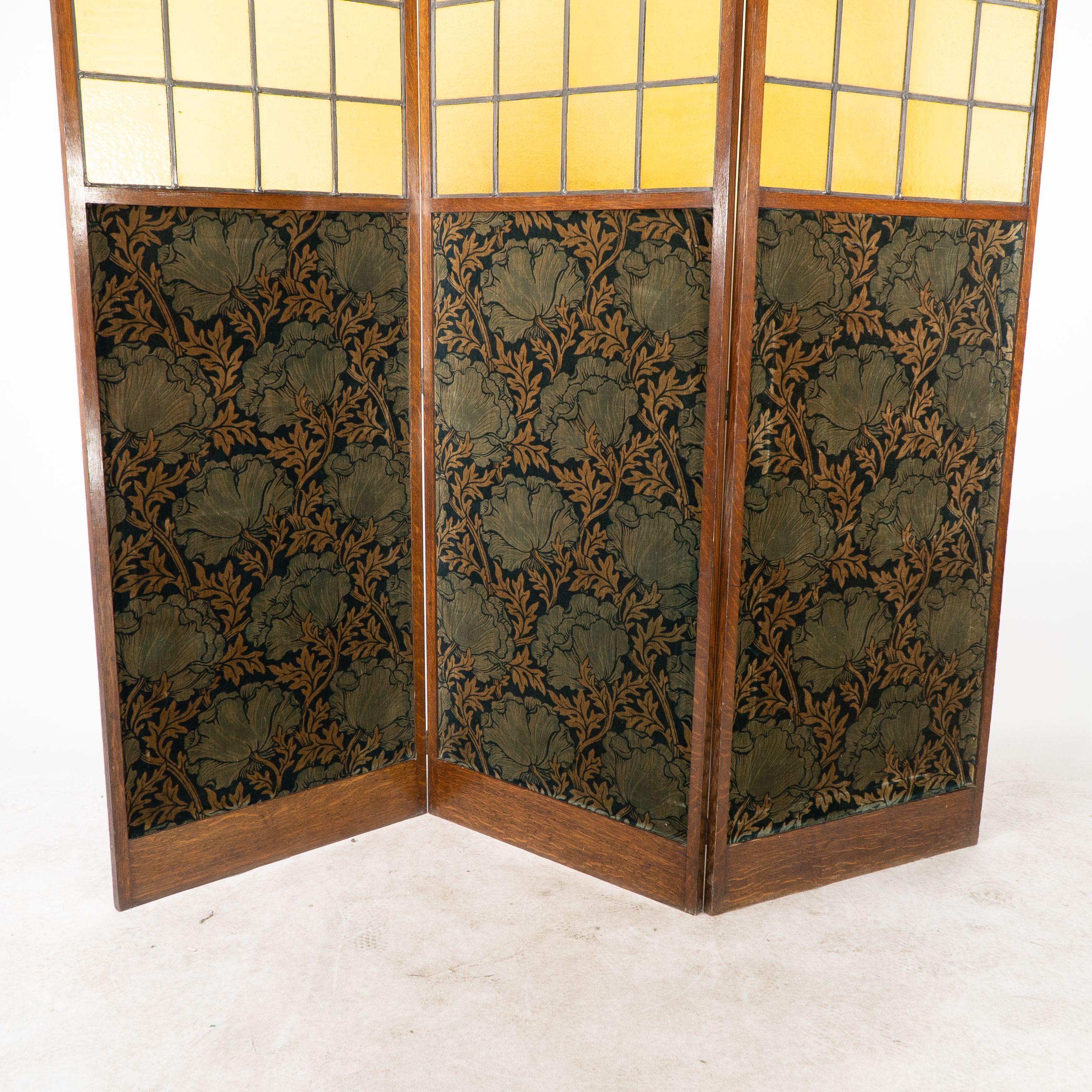 Arts and Crafts Liberty and Co (attributed). A good three fold screen