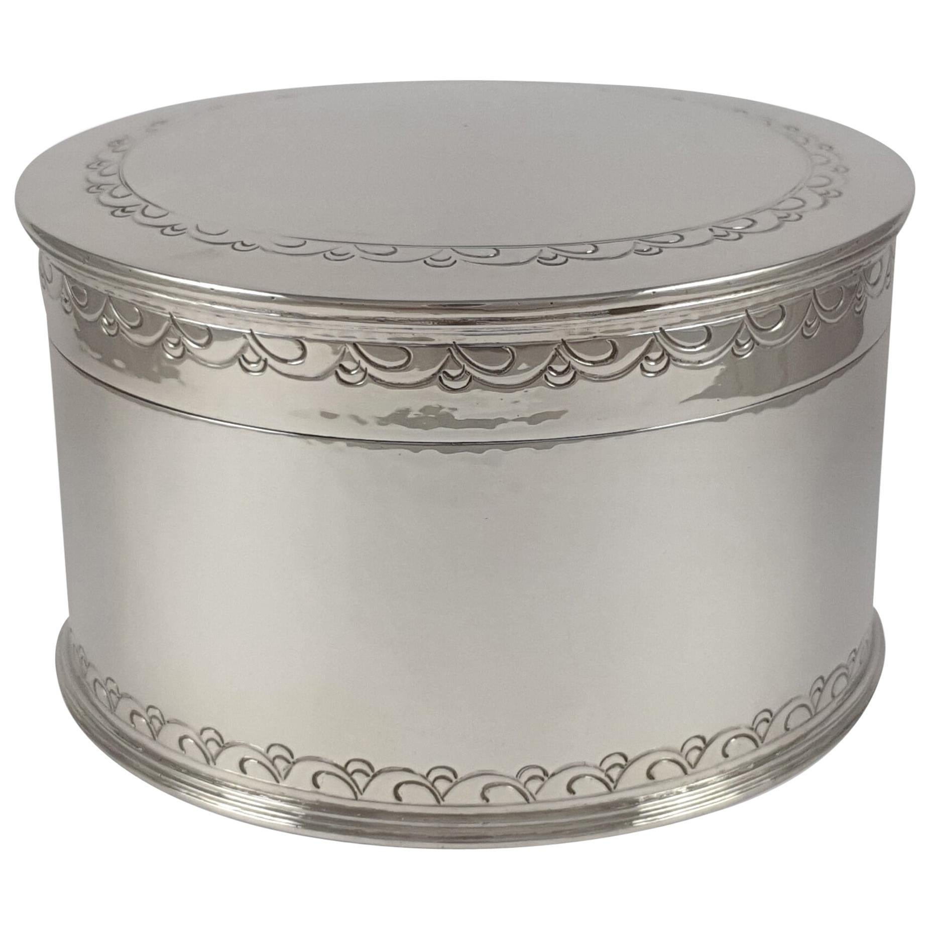 Liberty and Co Sterling Silver Biscuit Box, 1929 For Sale