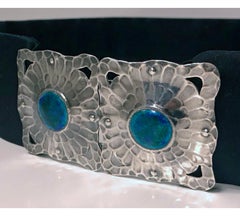 Liberty Art Nouveau Arts & Crafts Silver Enamel Buckle, 1909