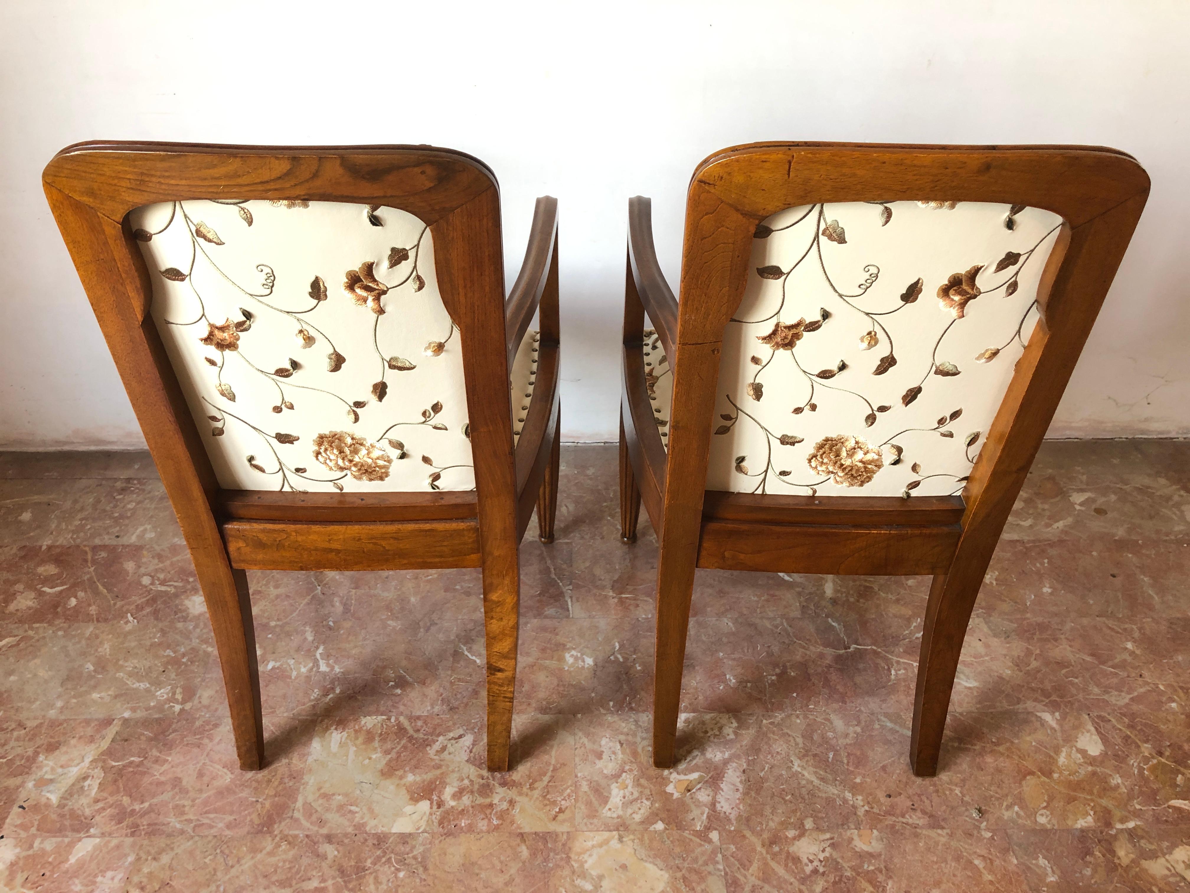 Pair of French Liberty Art Nouveau Armchairs, 1920s For Sale 12