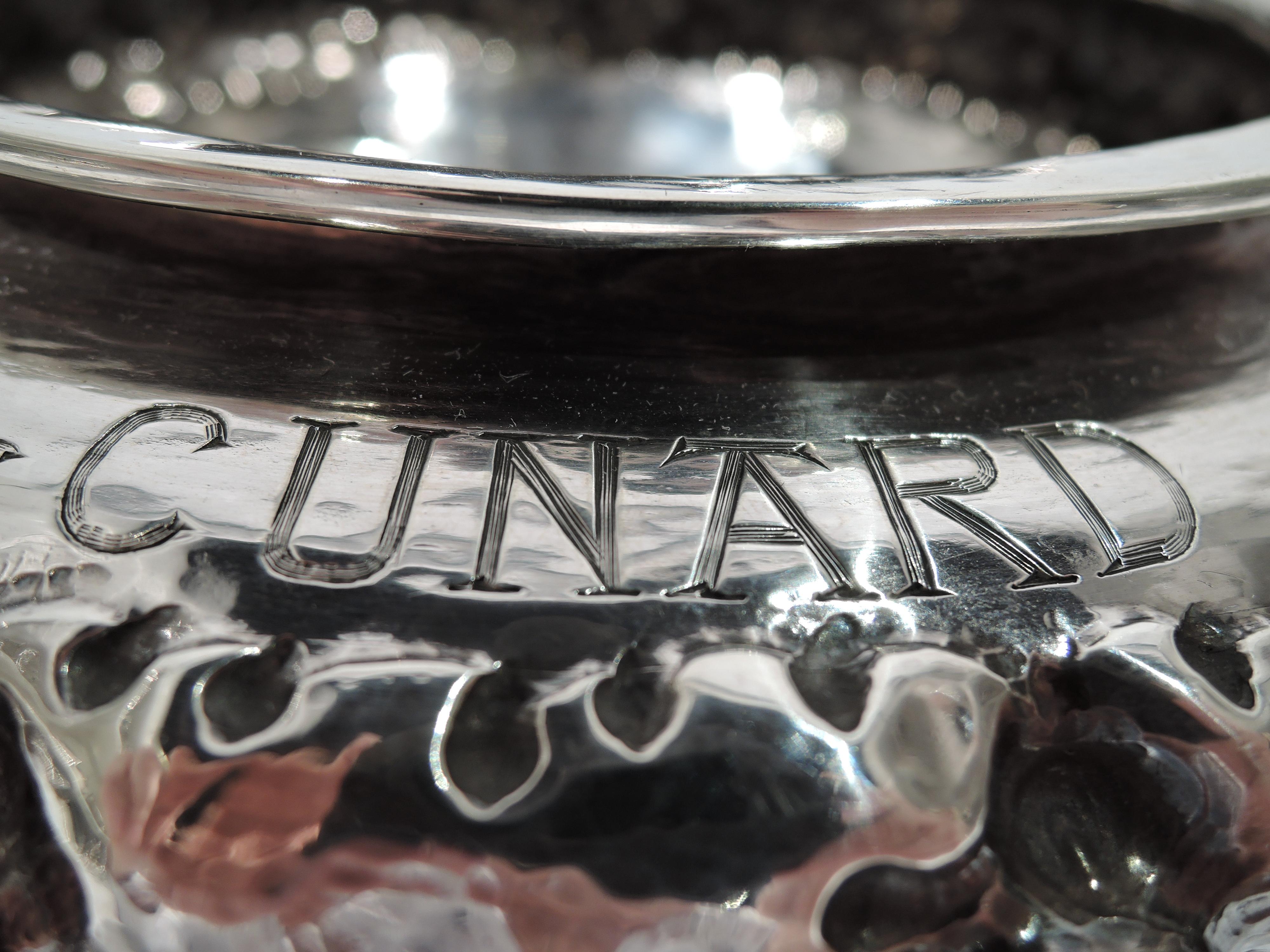 Liberty Art Nouveau Sterling Silver Bowl for Cunard Ship Launch In Excellent Condition In New York, NY