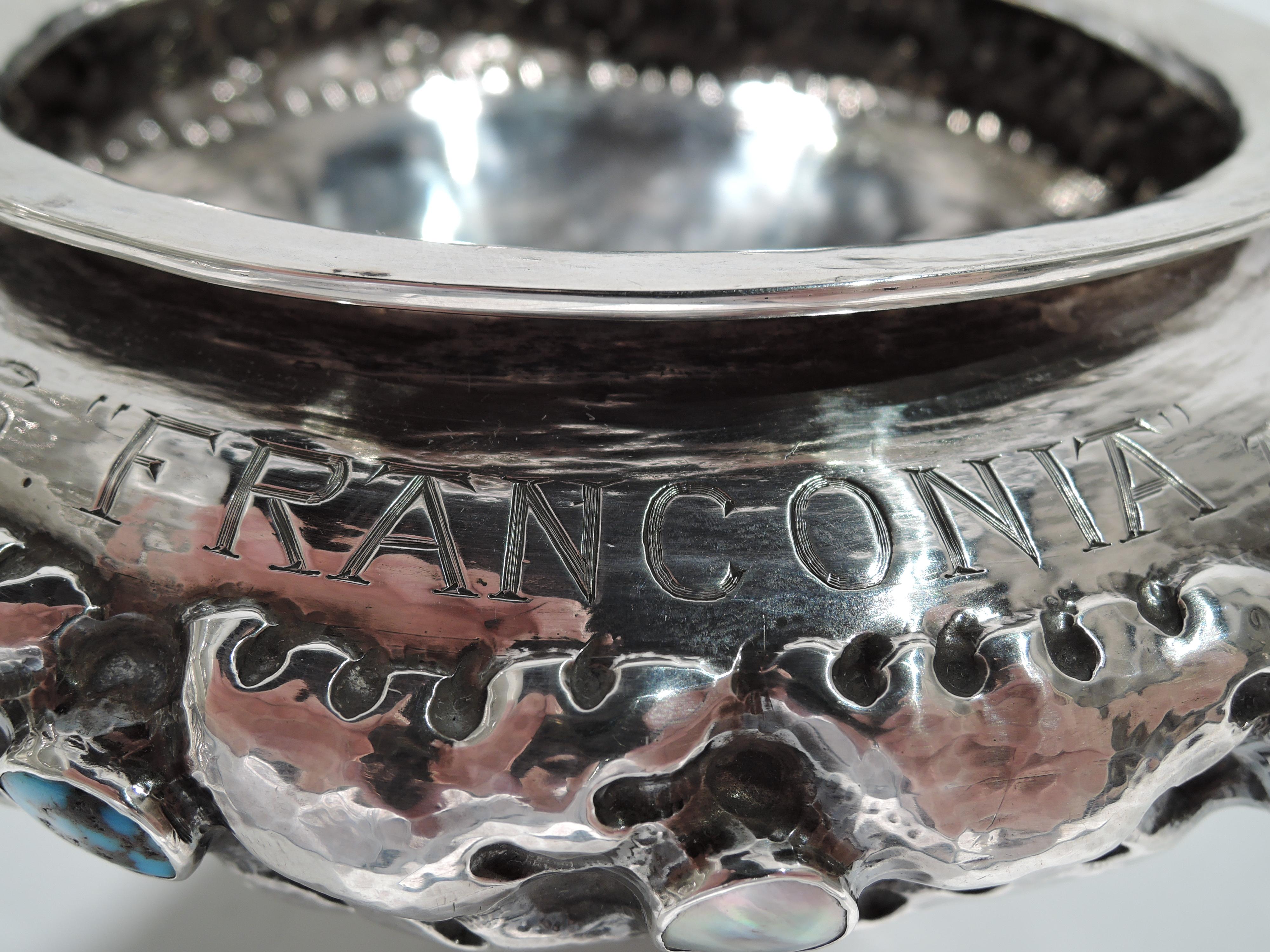 Early 20th Century Liberty Art Nouveau Sterling Silver Bowl for Cunard Ship Launch