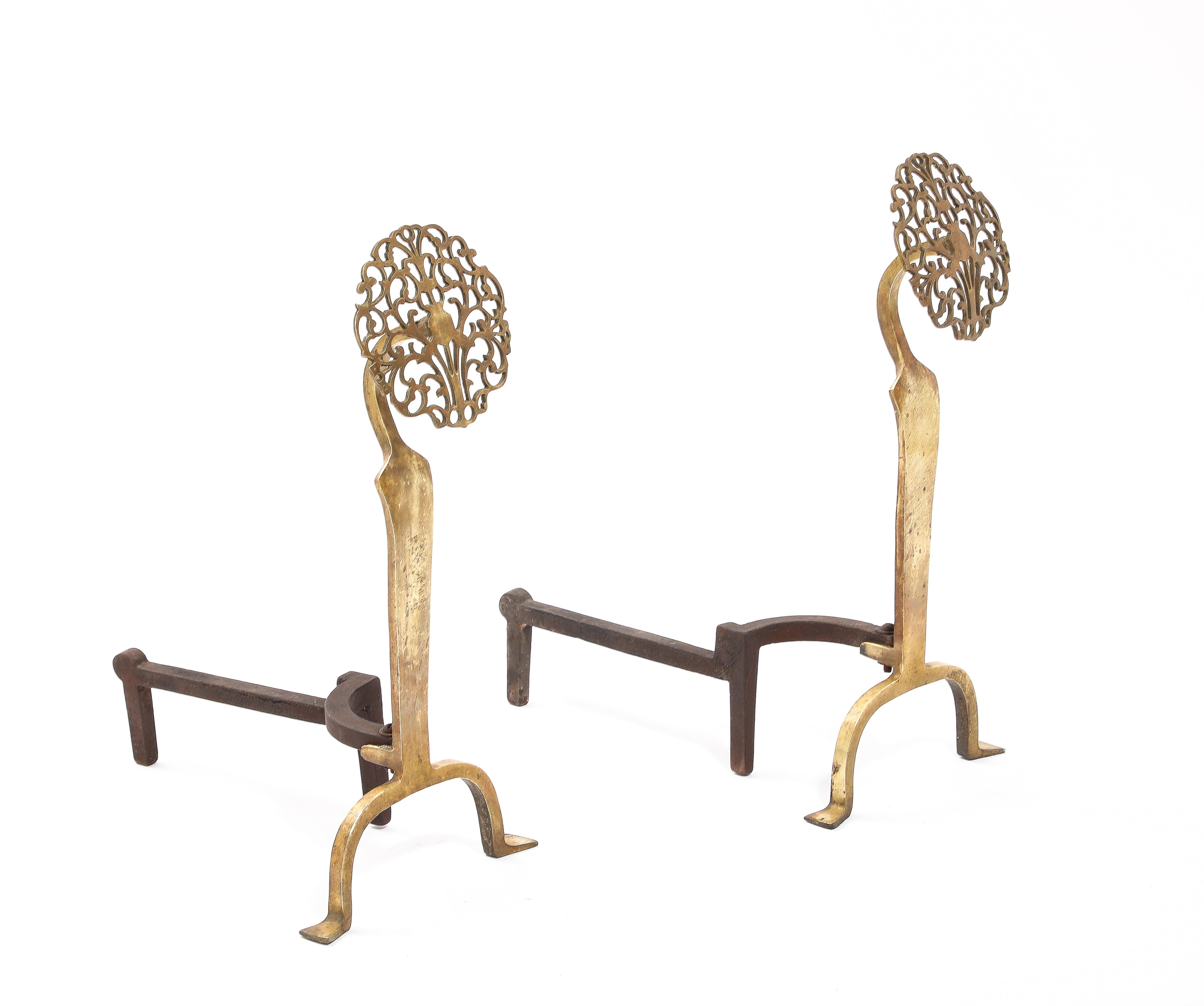 Liberty Bronze Andirons, UK 1920's For Sale 5