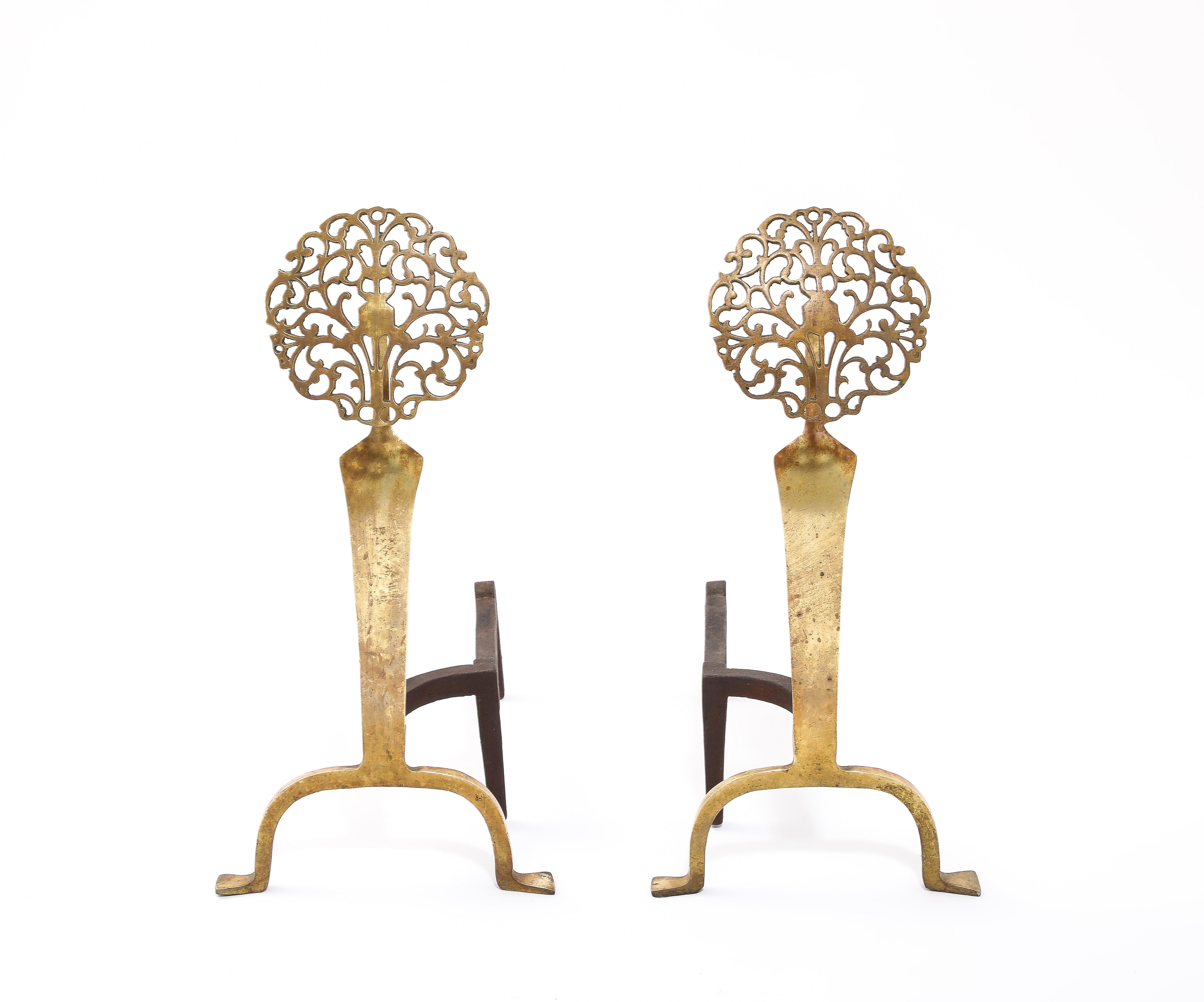 Liberty Bronze Andirons, UK 1920's For Sale 7