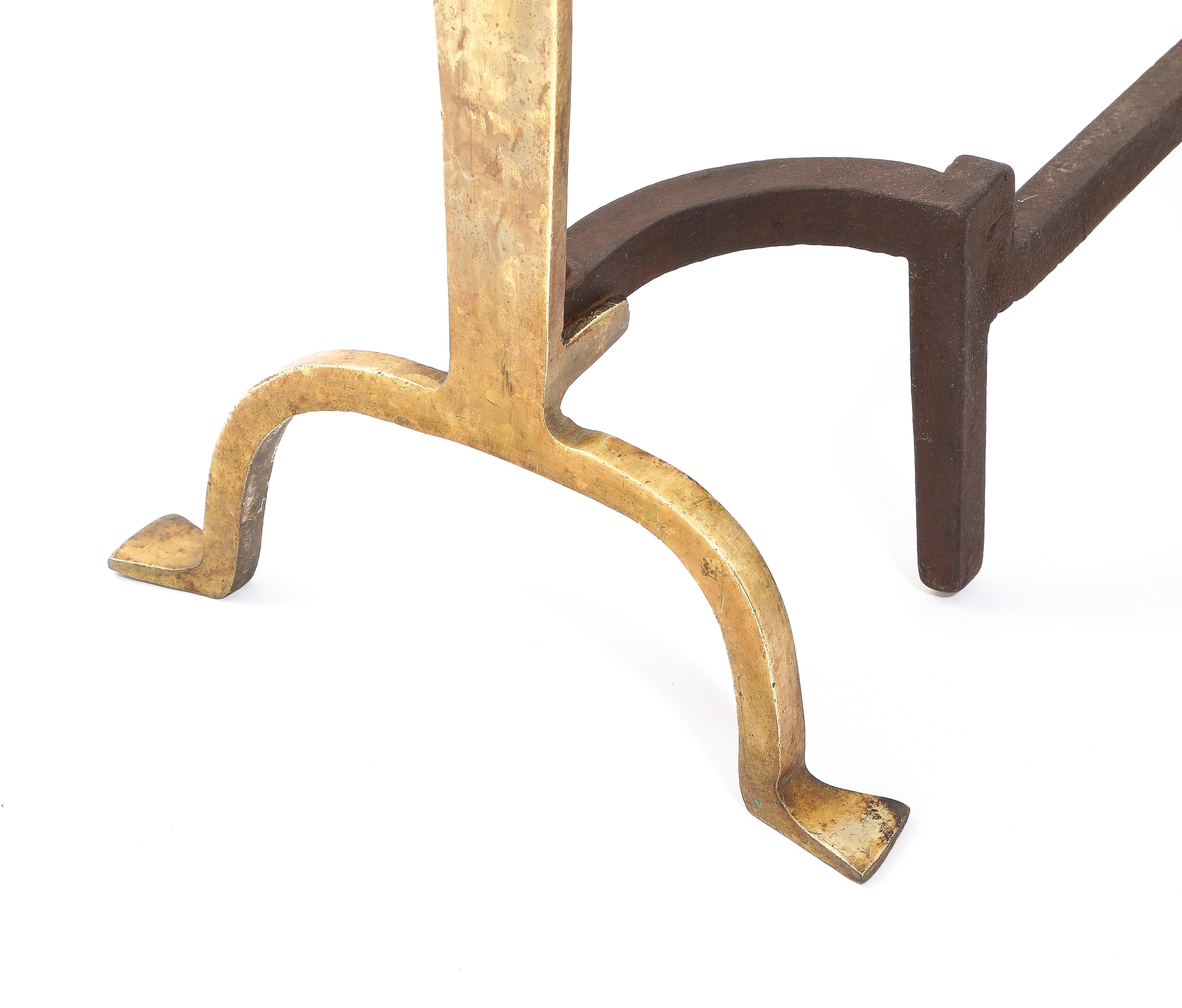 Liberty Bronze Andirons, UK 1920's In Good Condition For Sale In New York, NY