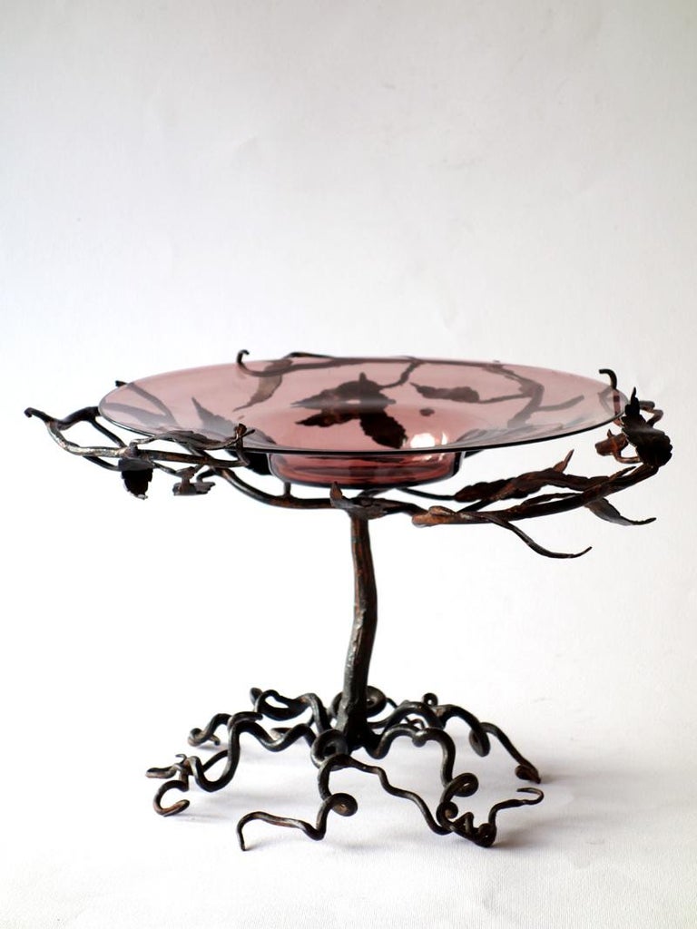 Liberty by Cappellin Bellotto 1910 Glass and Wrought Iron Art Nouveau