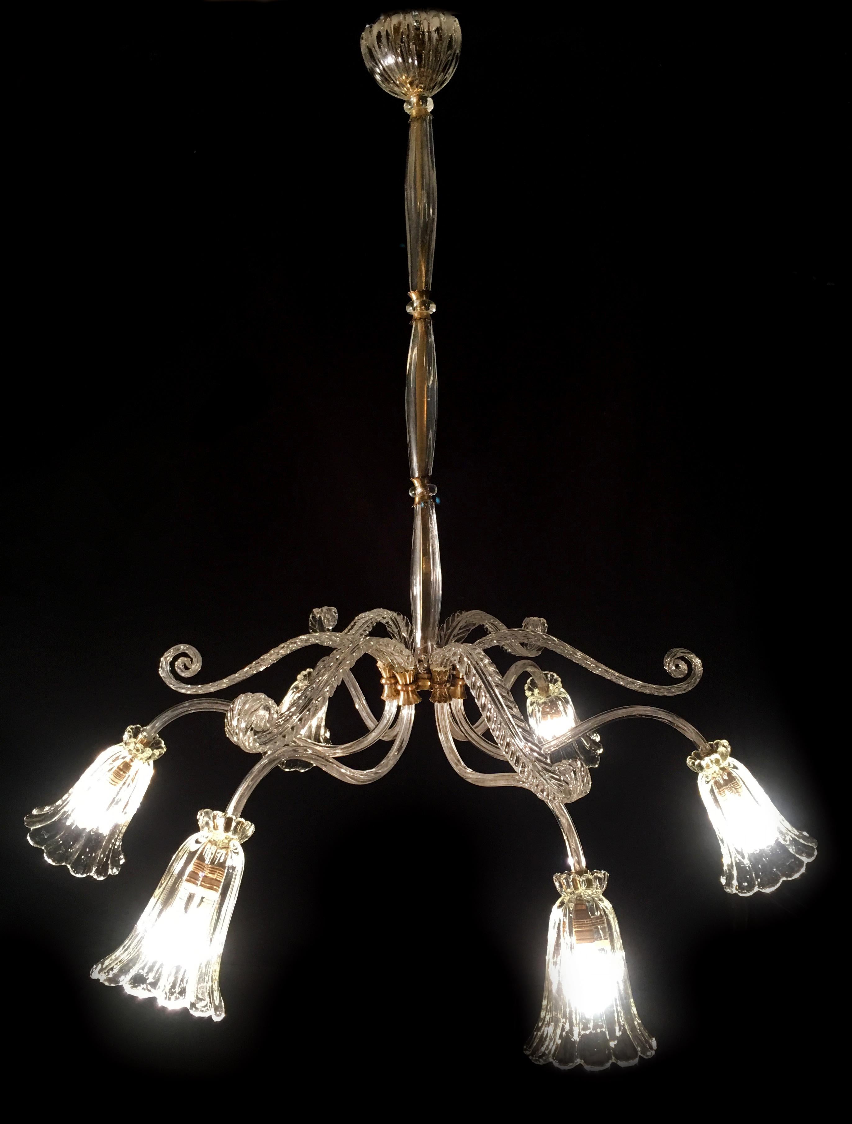 Lampadario Liberty di Ercole Barovier, Murano, anni '40 in vendita 5