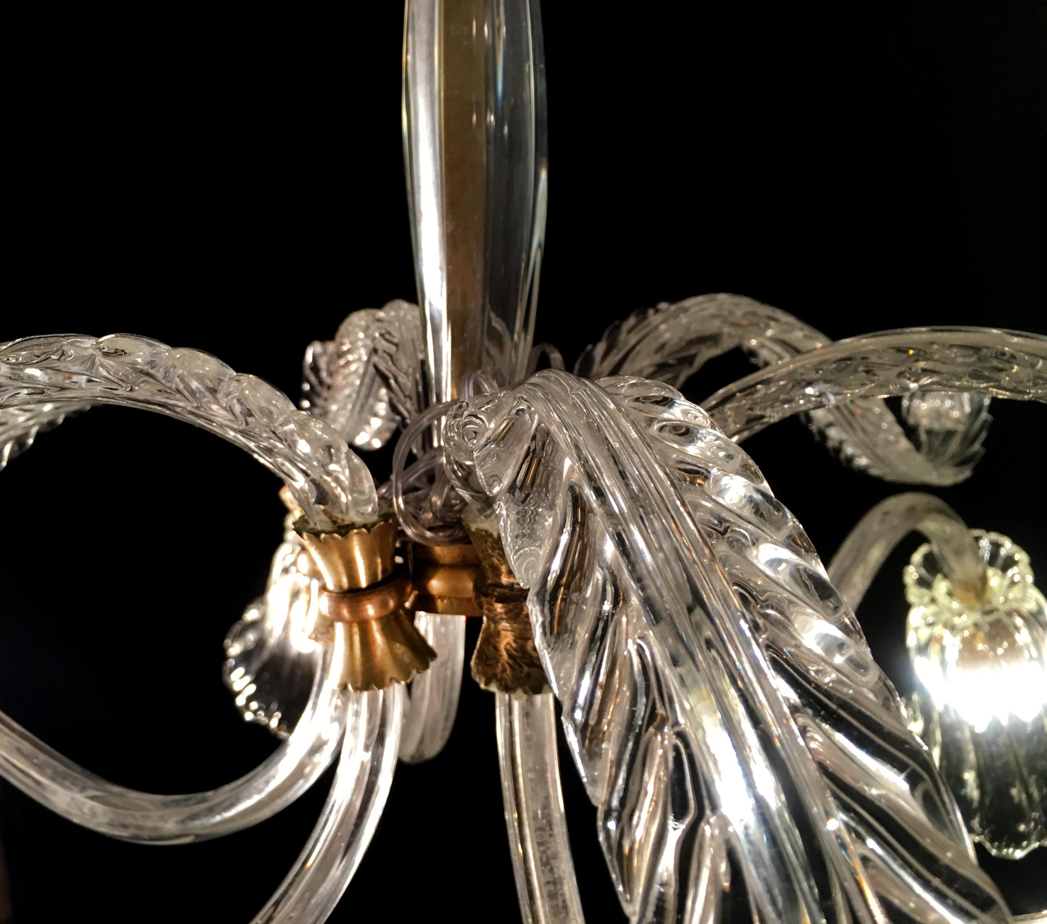 Metallo Lampadario Liberty di Ercole Barovier, Murano, anni '40 in vendita