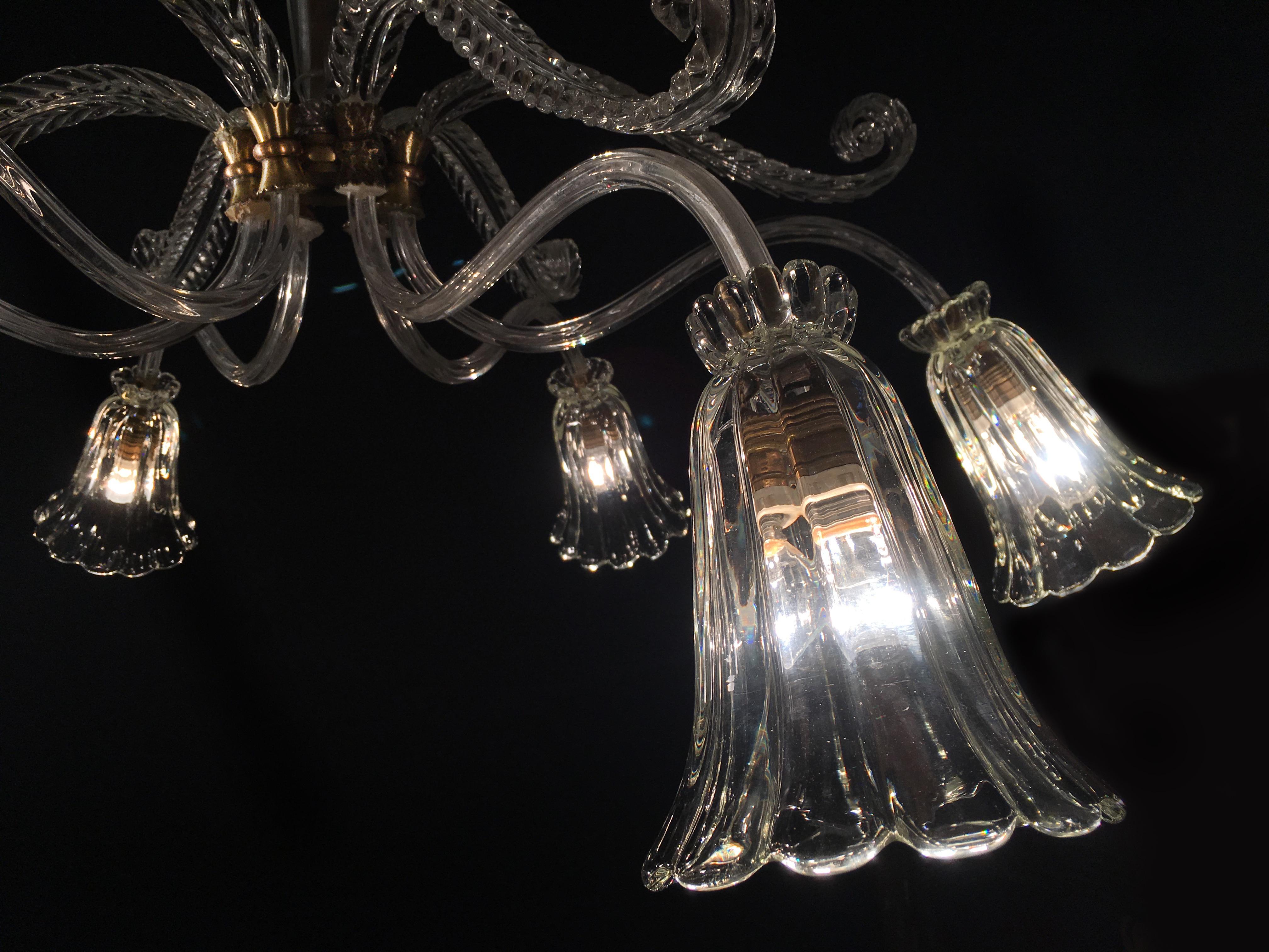 Lampadario Liberty di Ercole Barovier, Murano, anni '40 in vendita 2