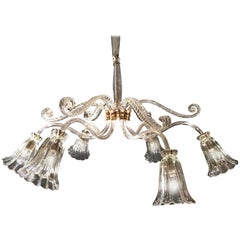 Liberty Chandelier by Ercole Barovier, Murano, 1940s