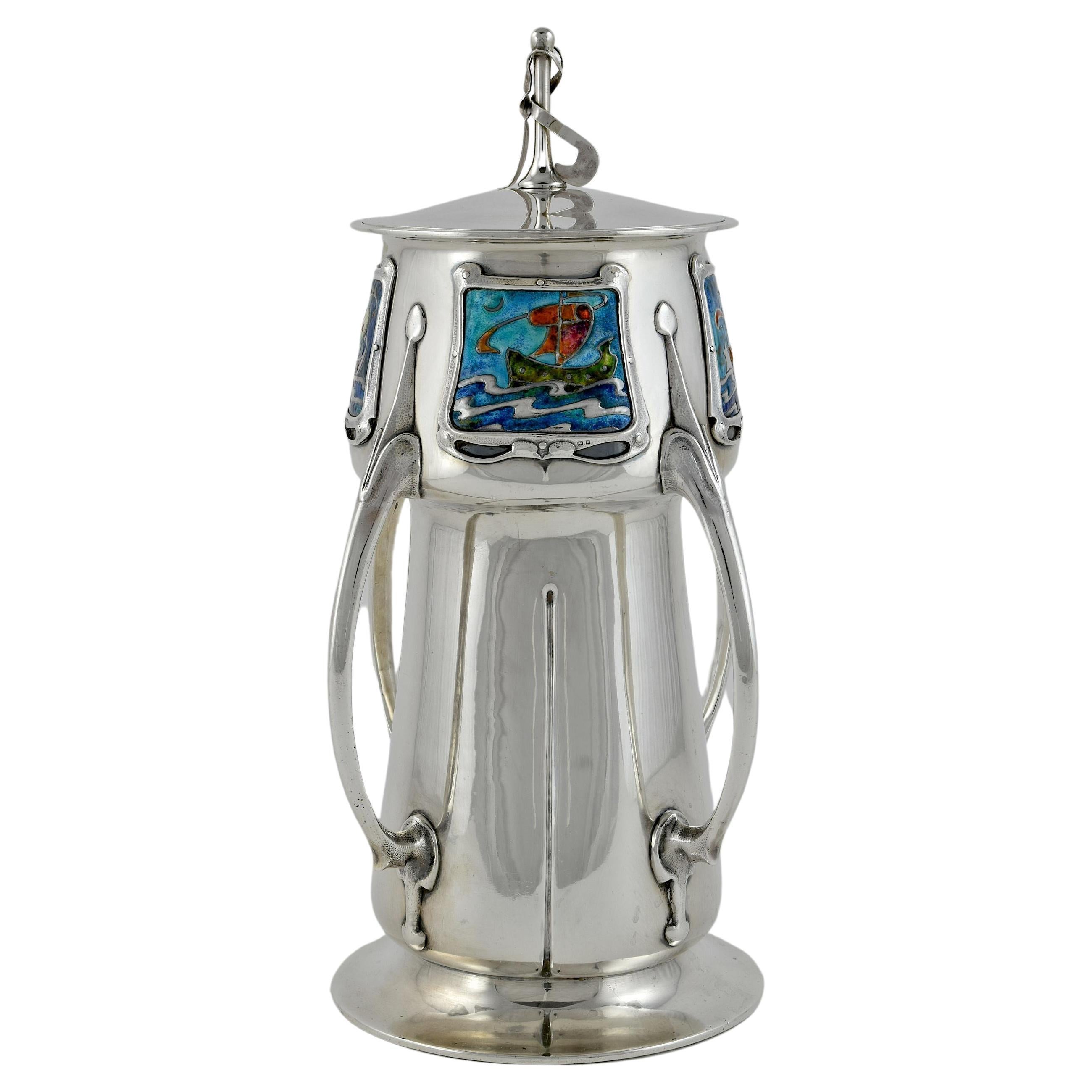 Liberty & Co A "Cymric" Enamelled Cup And Cover For Sale