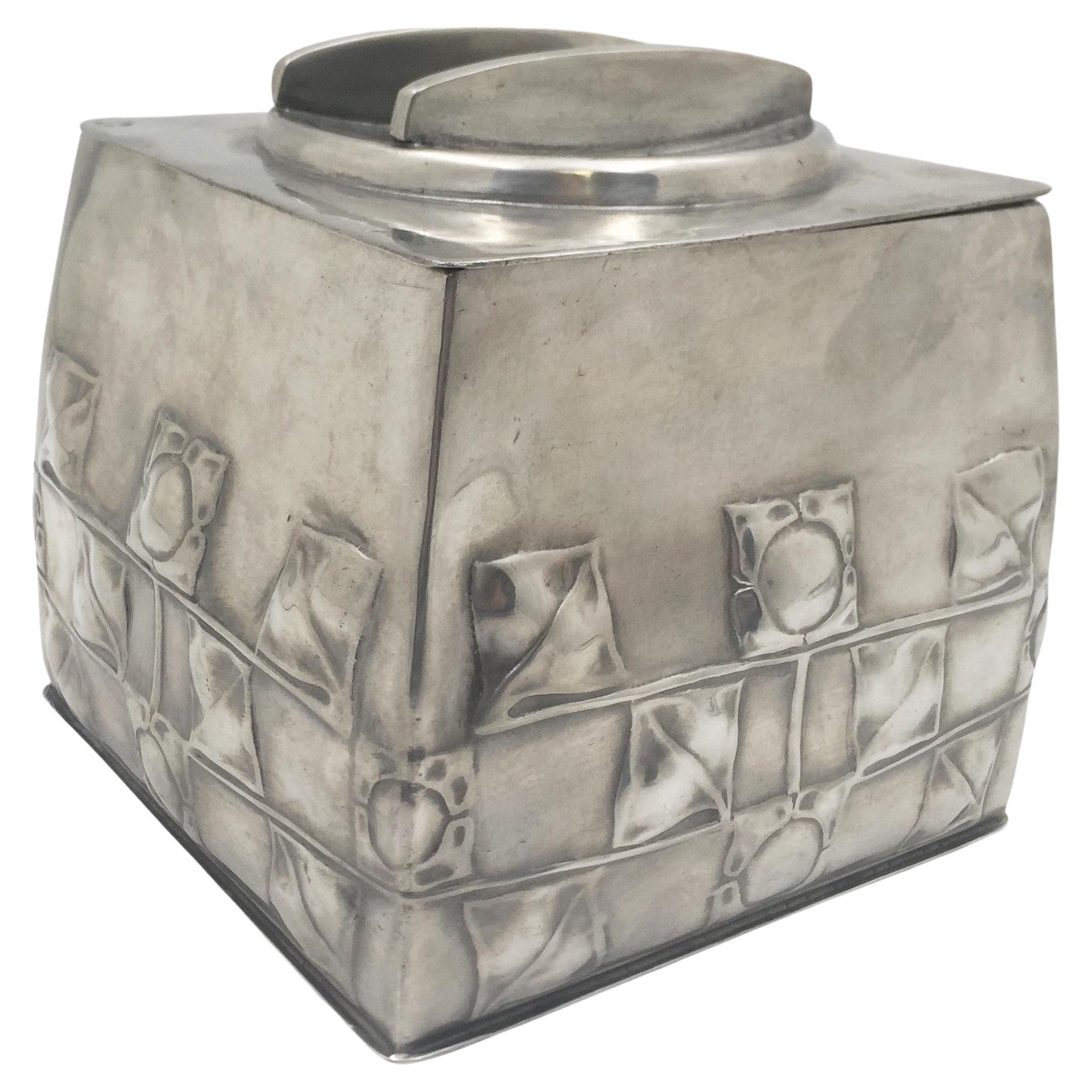 Liberty & Co A. Knox Tudric Pewter Biscuit Box in Art Nouveau Style