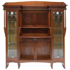 Liberty & Co. a Mahogany Display Cabinet with Floral Mother of Pearl Decoration