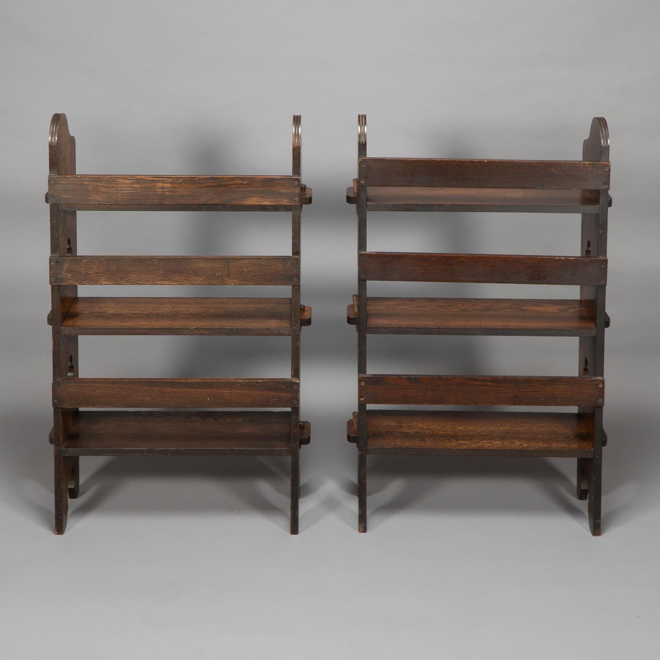 British Liberty & Co. A Pair of Solid Oak 'The Radley portable bookcase'