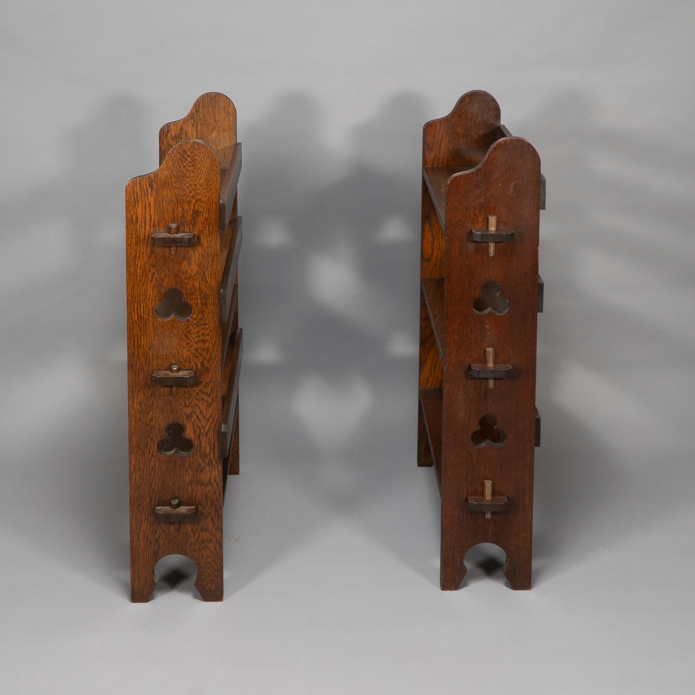 Late 19th Century Liberty & Co. A Pair of Solid Oak 'The Radley portable bookcase'