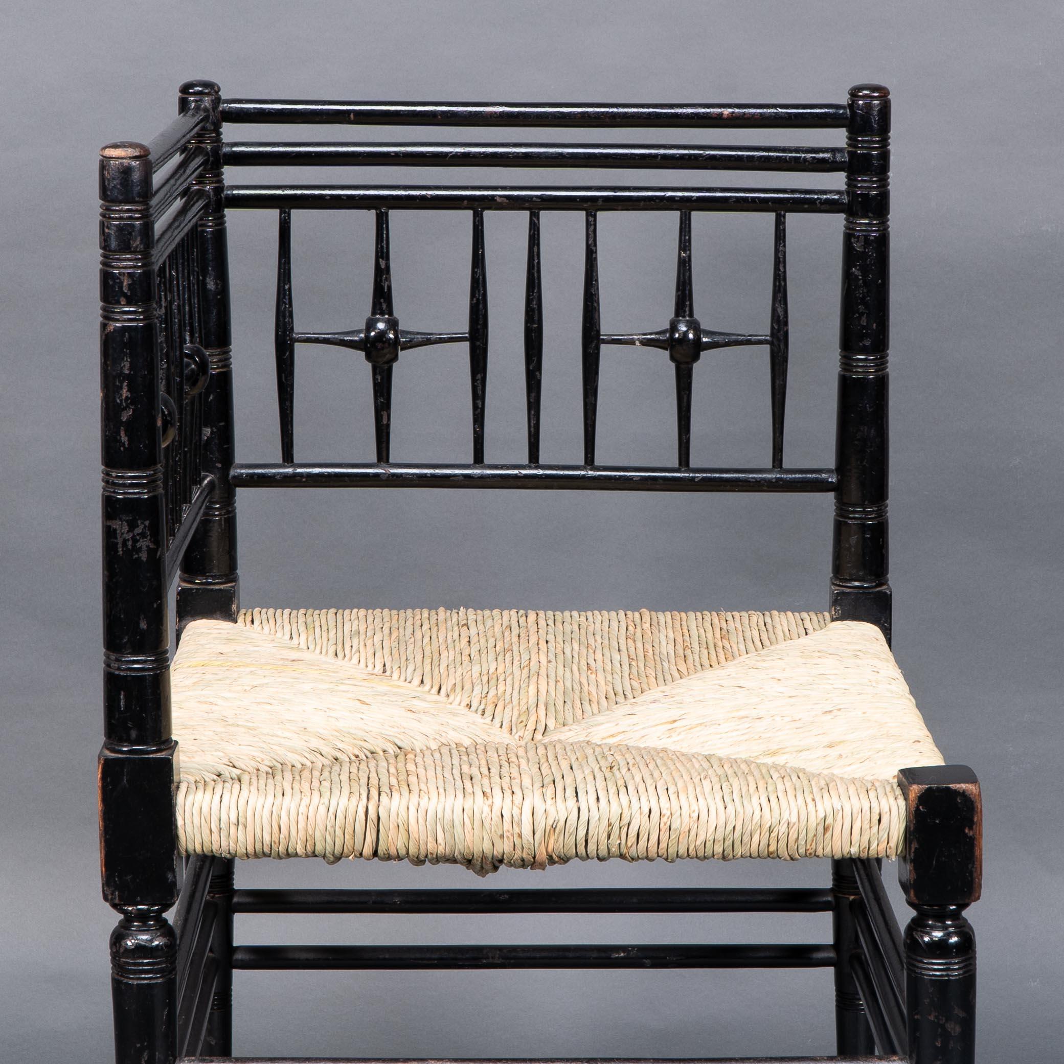 Liberty & Co. Aesthetic Movement ebonized corner armchair from the Argyll suite 2