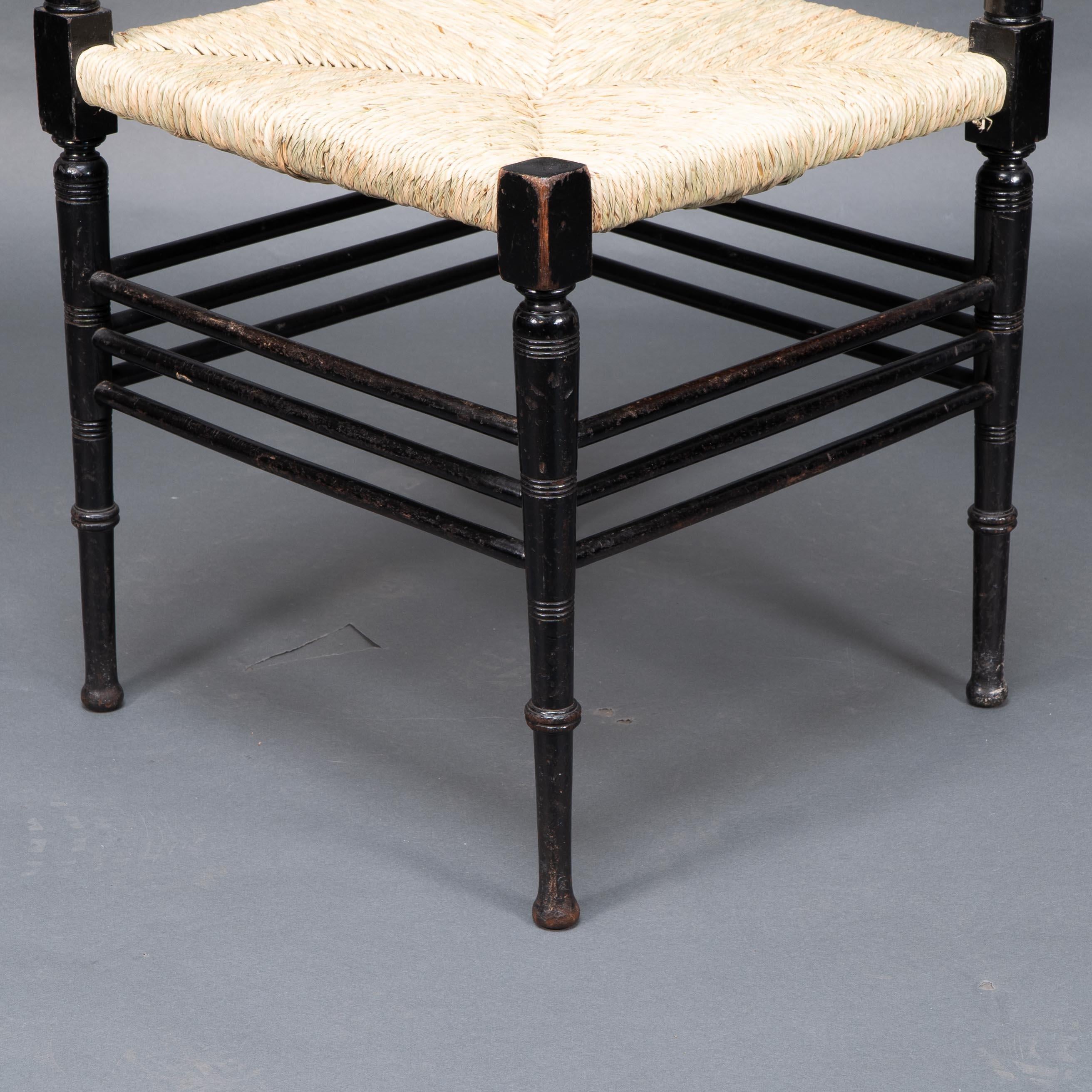 Liberty & Co. Aesthetic Movement ebonized corner armchair from the Argyll suite 5
