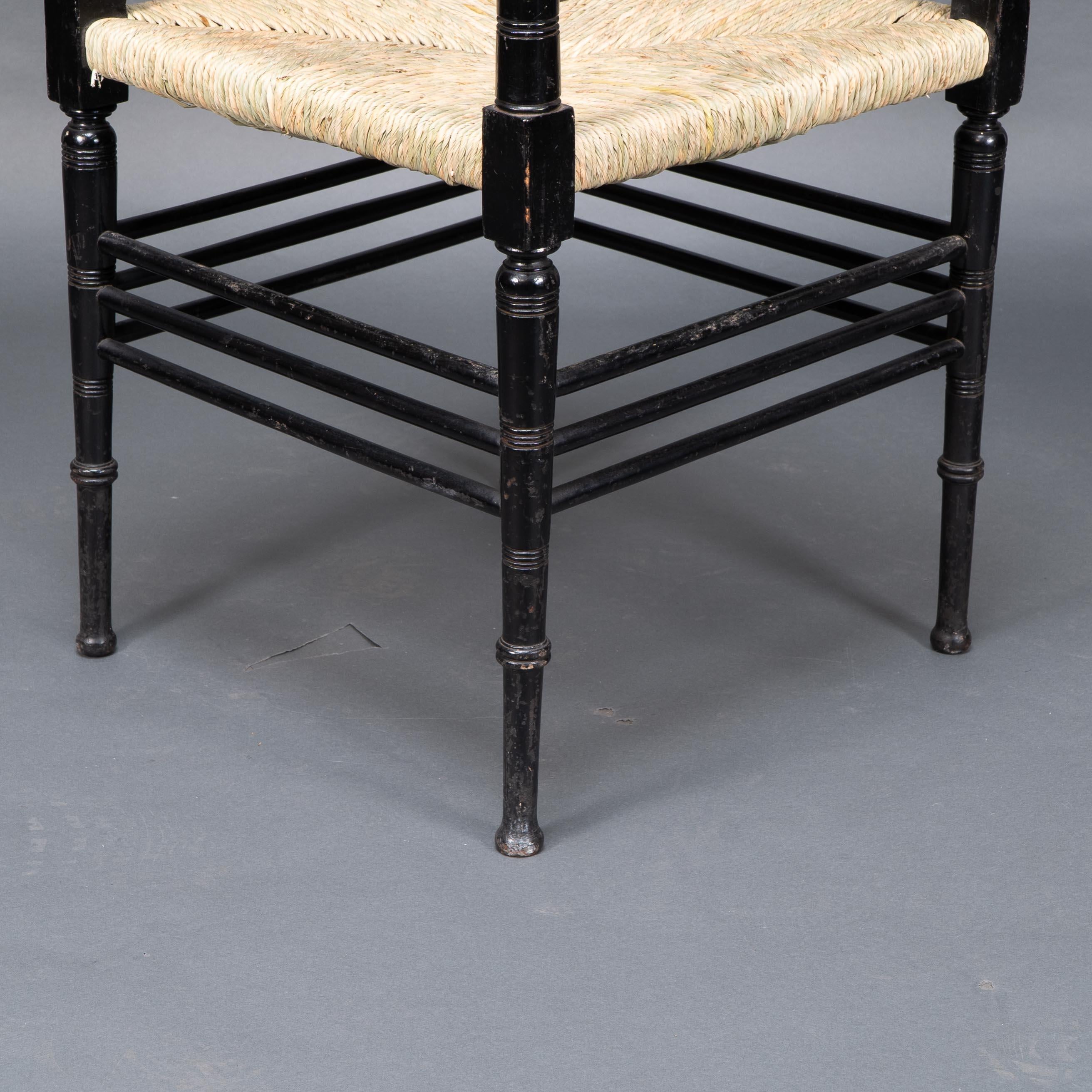Liberty & Co. Aesthetic Movement ebonized corner armchair from the Argyll suite 7
