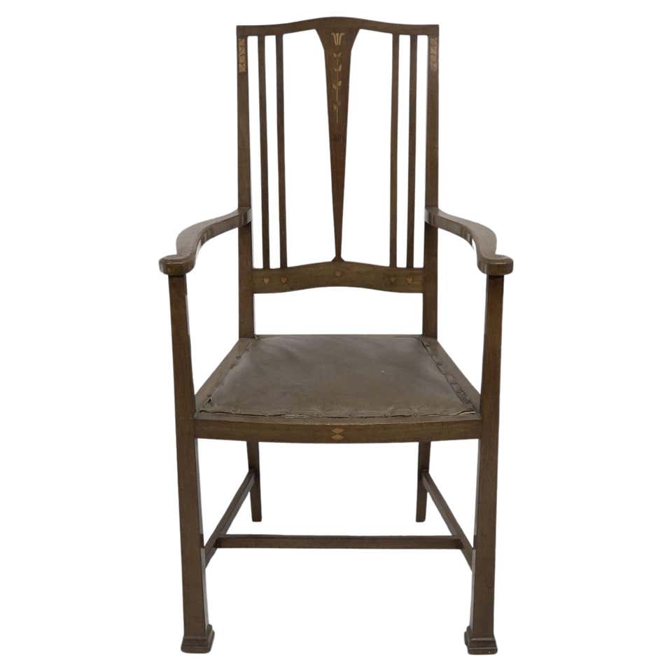 Ernest Gimson An walnut bureau inlaid with holly chequered string inlay ...