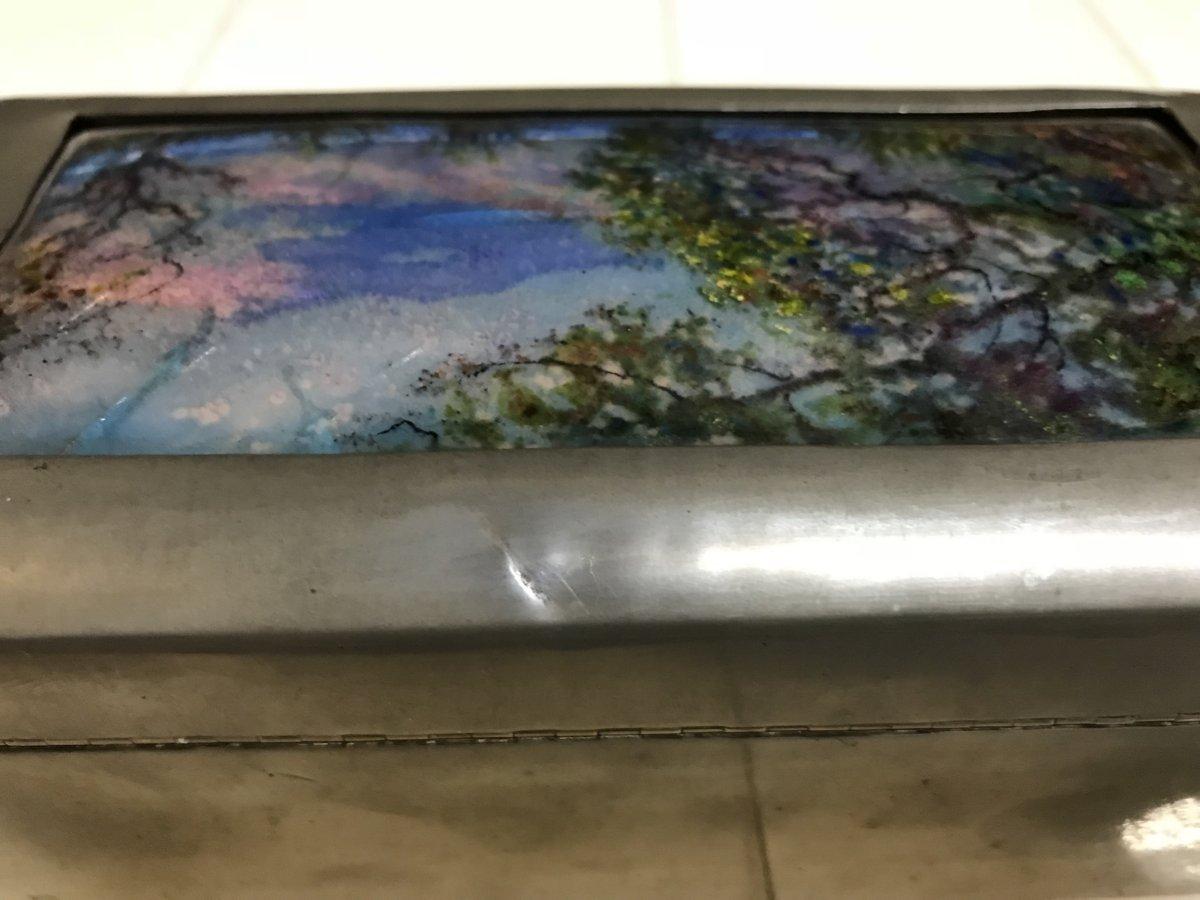 Liberty & Co. an Arts & Crafts Pewter and Hand Enameled Jewelry or Cigar Box 1