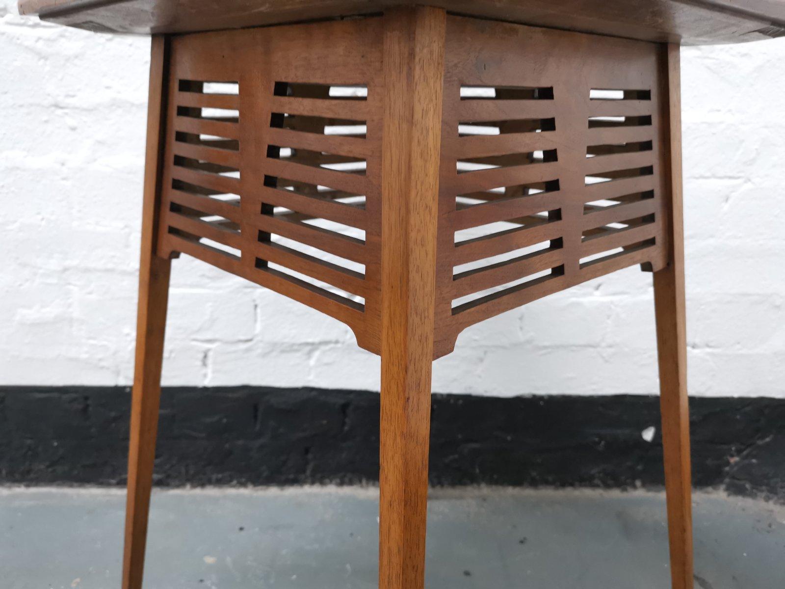Liberty & Co, an Arts & Crafts Side Table with Green & Yellow Tiles to the Top 1