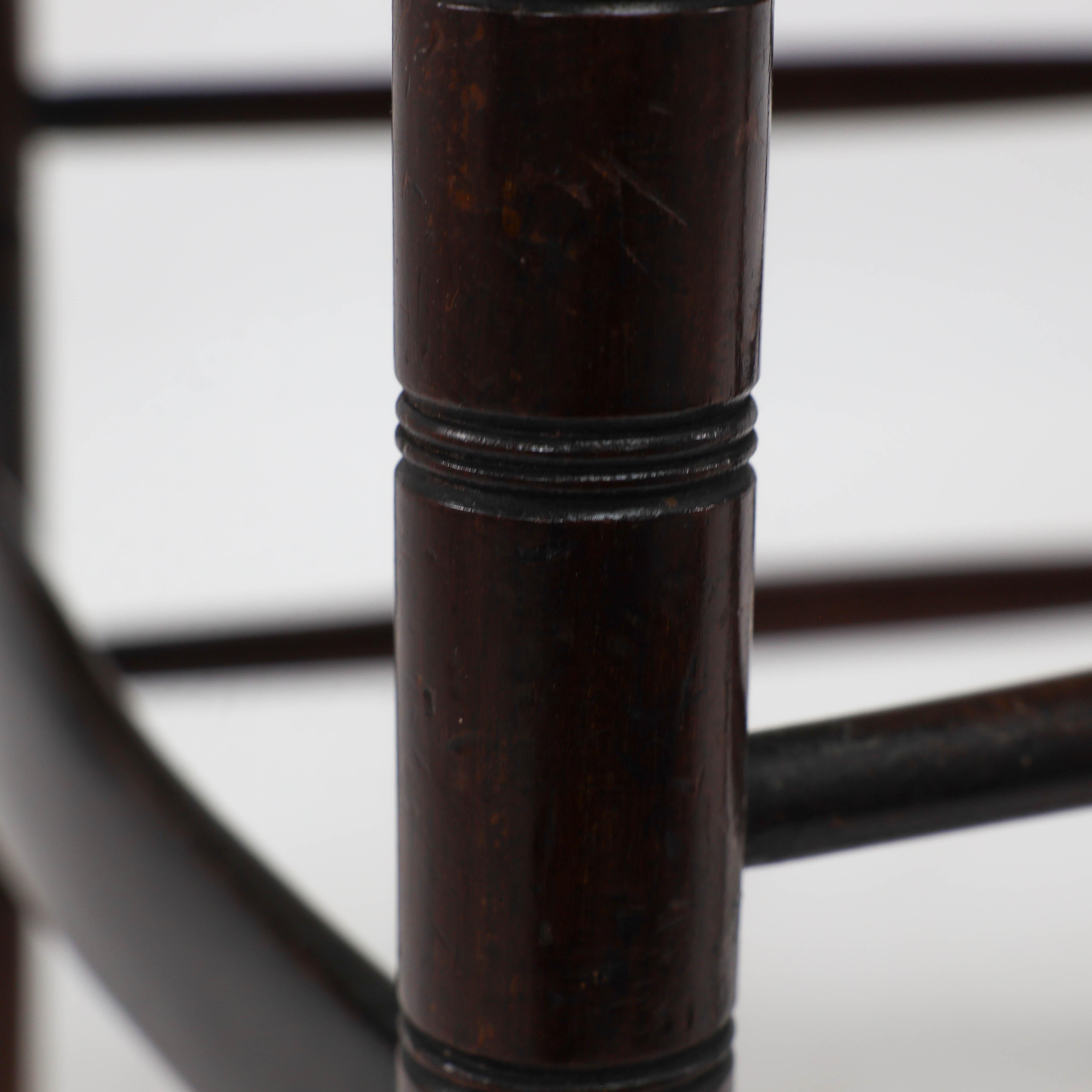 Liberty & Co. An English Aesthetic Movement walnut ladder back rush seat chair For Sale 2