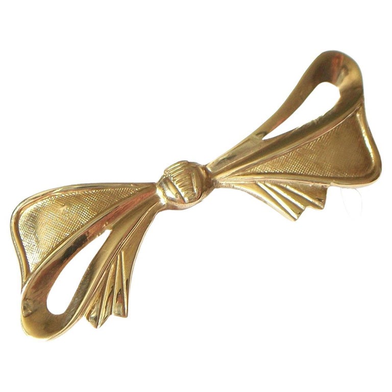 Broche Ancienne Art Déco/Art Nouveau En Argent Massif 925 - Motif Nœud, Authentique