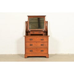 Liberty & Co. Antique English Mission Oak Arts & Crafts Vanity Dresser