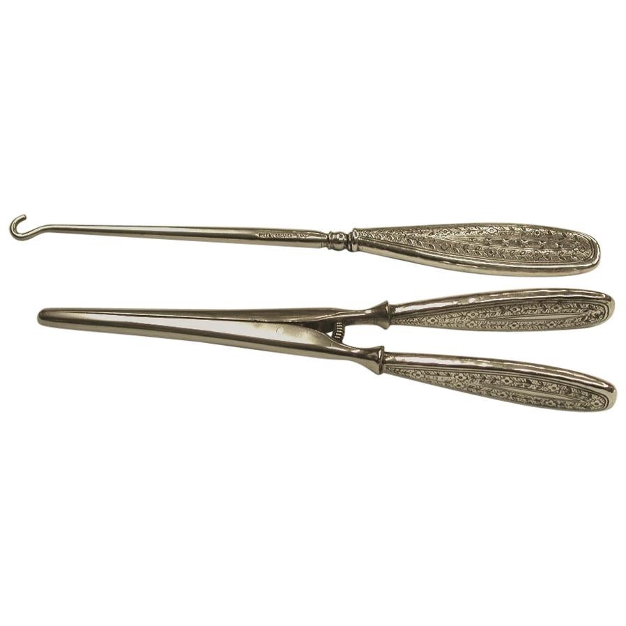 Liberty & Co Arts and Crafts Silver Handled Glove Stretchers & Button Hook, 1913 For Sale