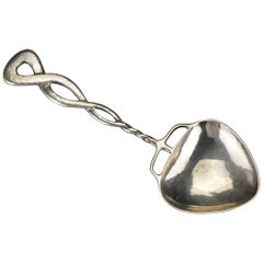 Liberty & Co Arts & Crafts Hammered English Sterling Silver Serving Spoon