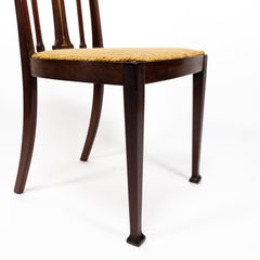 Liberty & Co. Arts & Crafts Mahogany Chair with Fruitwood Floral Inlay