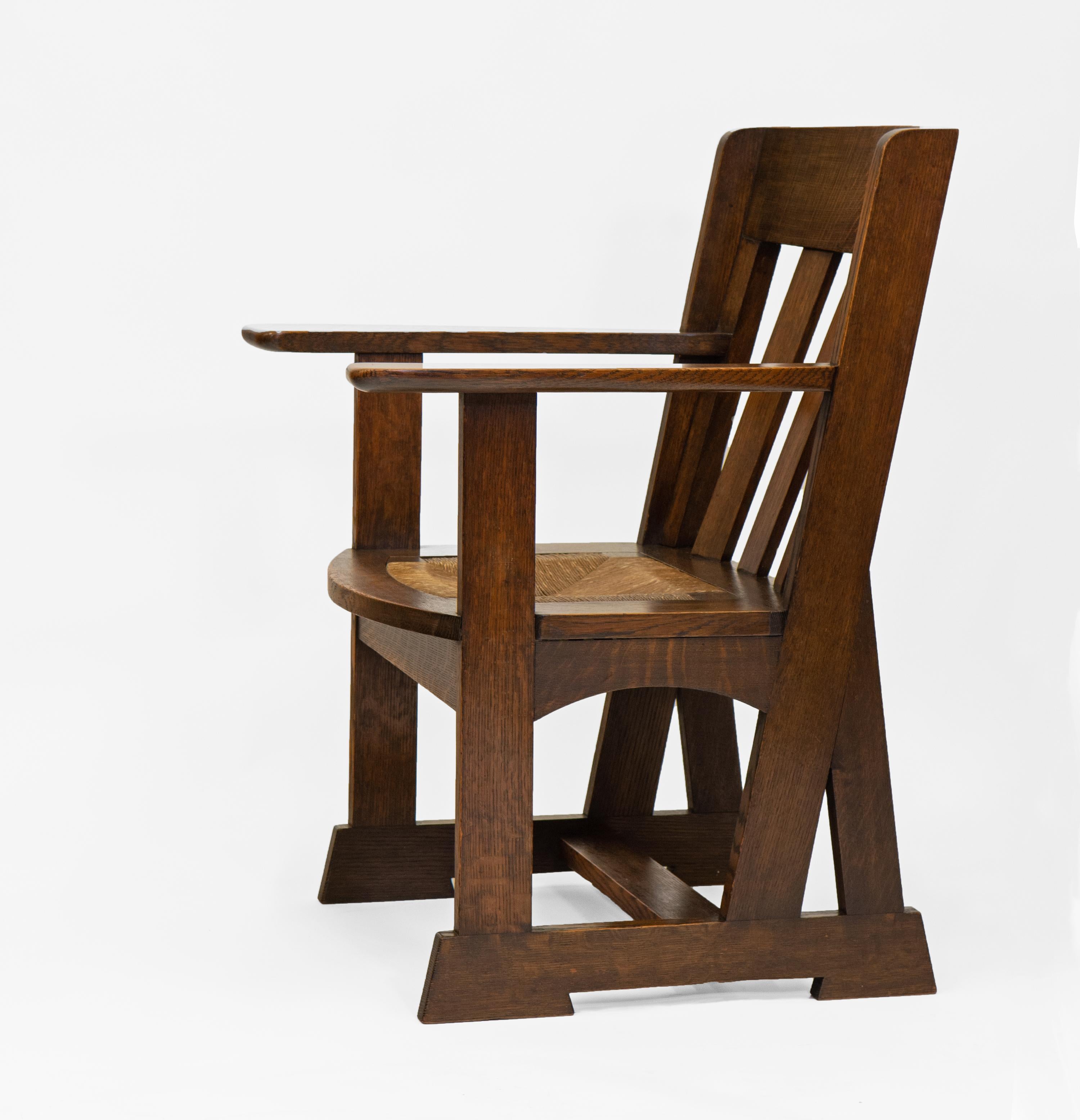 Liberty & Co Athelstan Arts and Crafts-Sessel aus Eichenholz  im Angebot 12