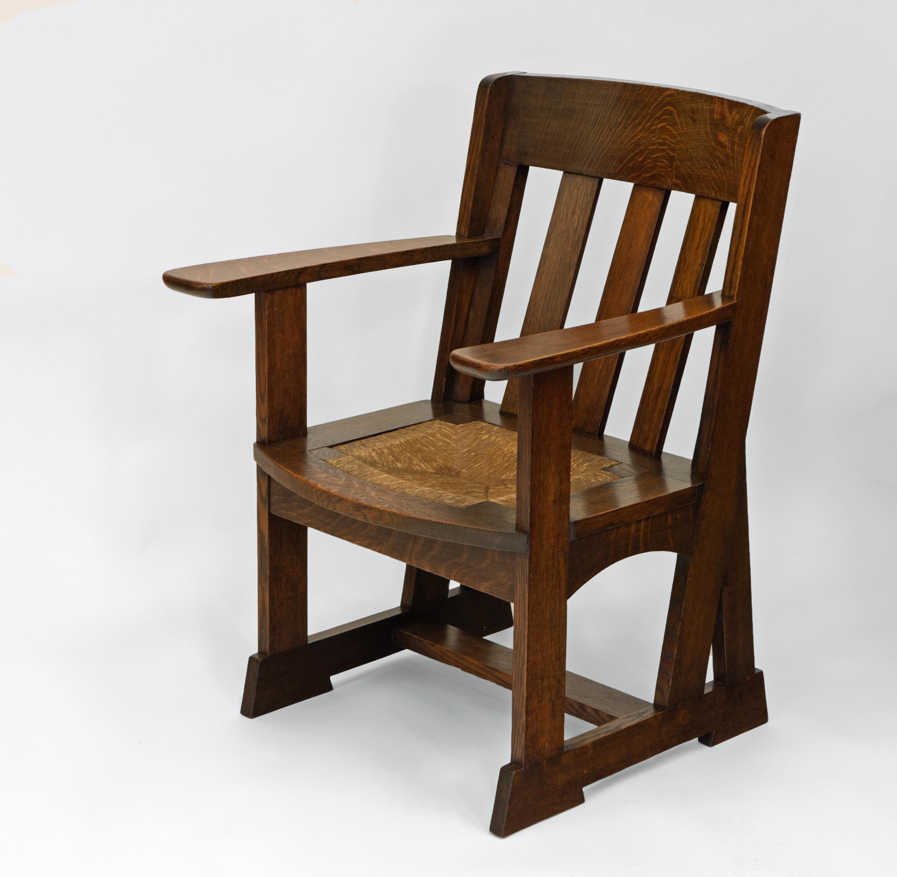Arts and Crafts Liberty & Co Athelstan Arts And Crafts Oak Armchair  For Sale