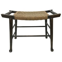 Liberty & Co Attr an Oak Side Stool with Sea Grass Seat, Turned Handles and Legs
