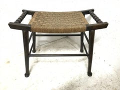 Liberty & Co Attr an Oak Side Stool with Sea Grass Seat, Turned Handles and Legs