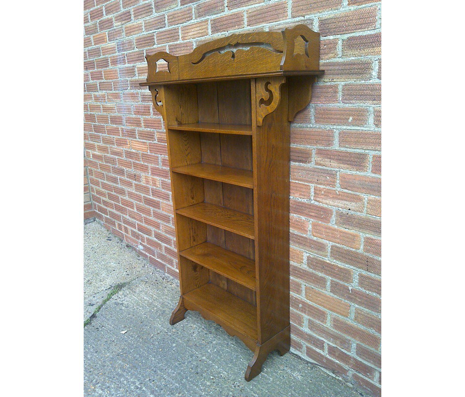 Liberty & Co attr. Arts & Crafts golden oak bookcase & matching bureau bookcase 4