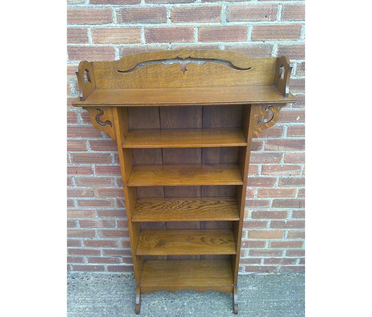 Liberty & Co attr. Arts & Crafts golden oak bookcase & matching bureau bookcase 5