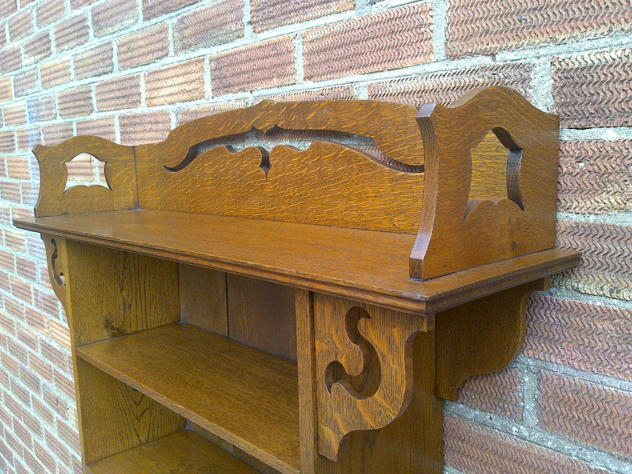 Liberty & Co attr. Arts & Crafts golden oak bookcase & matching bureau bookcase 7